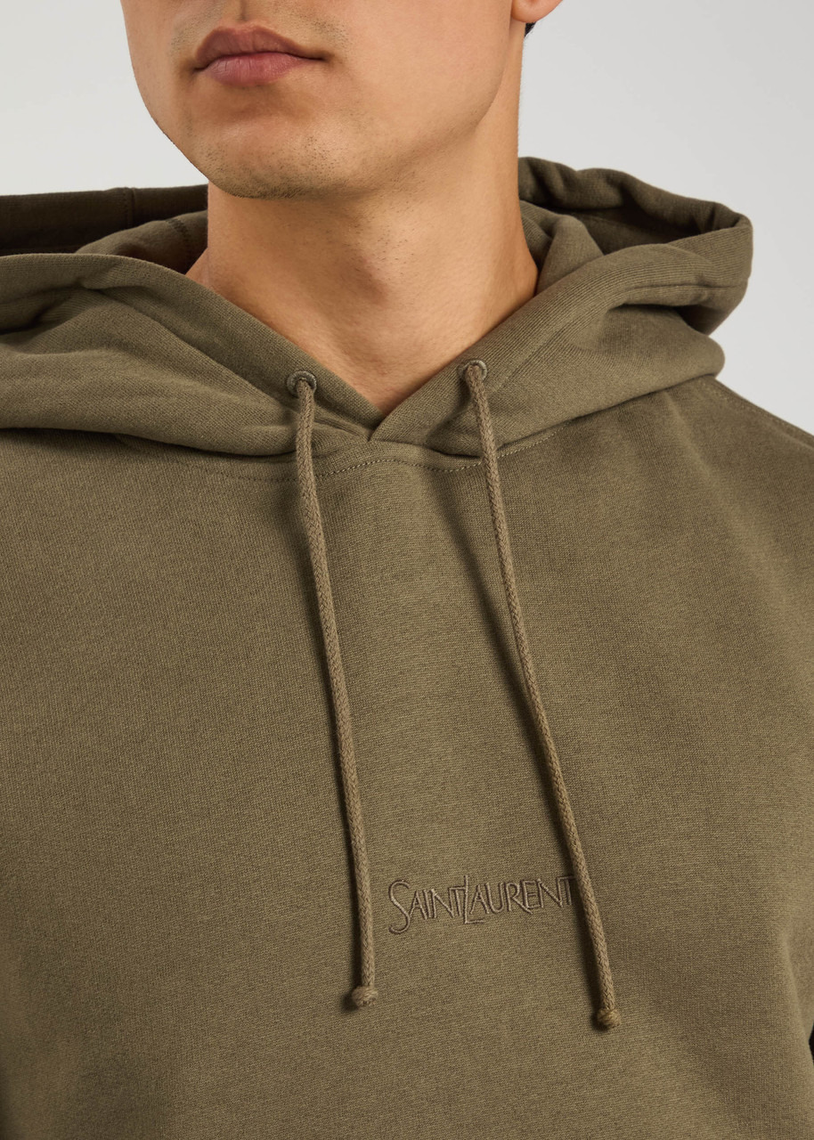 Saint Laurent Logo-embroidered Hooded Cotton Sweatshirt - 5