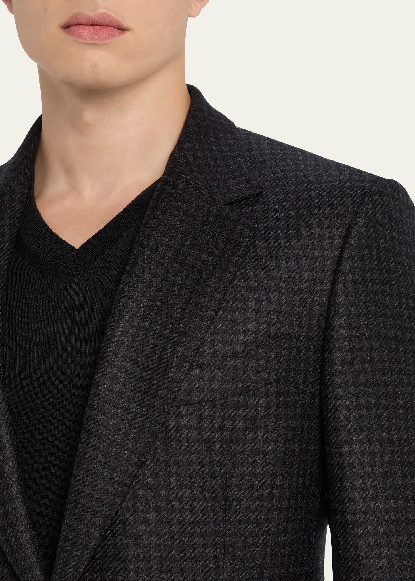 Men's Wool Pied De Poule Single-Breasted Sport Coat - 7