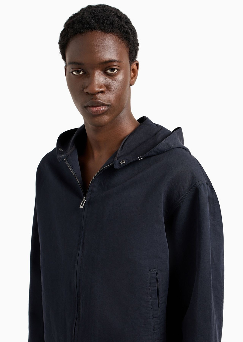 Hooded blouson in linen-blend twill 5
