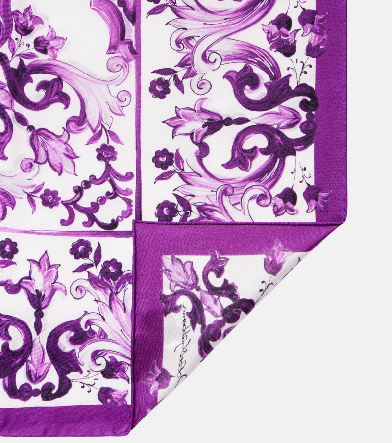 Majolica printed silk twill scarf 4
