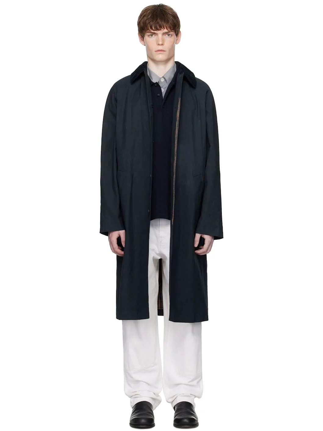 Navy Gaspard Mac Raincoat - 1