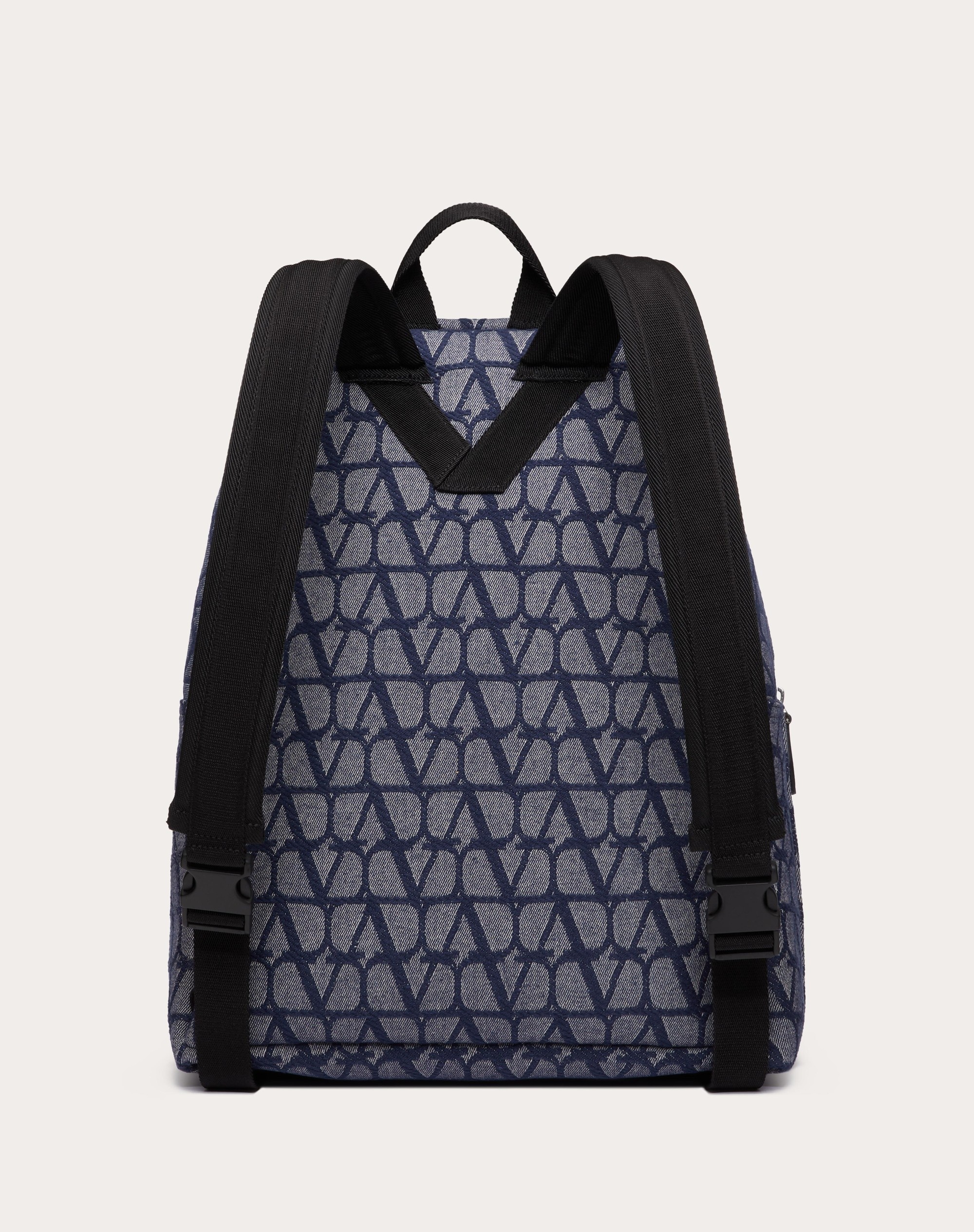 TOILE ICONOGRAPHE BACKPACK IN DENIM-EFFECT JACQUARD FABRIC - 4