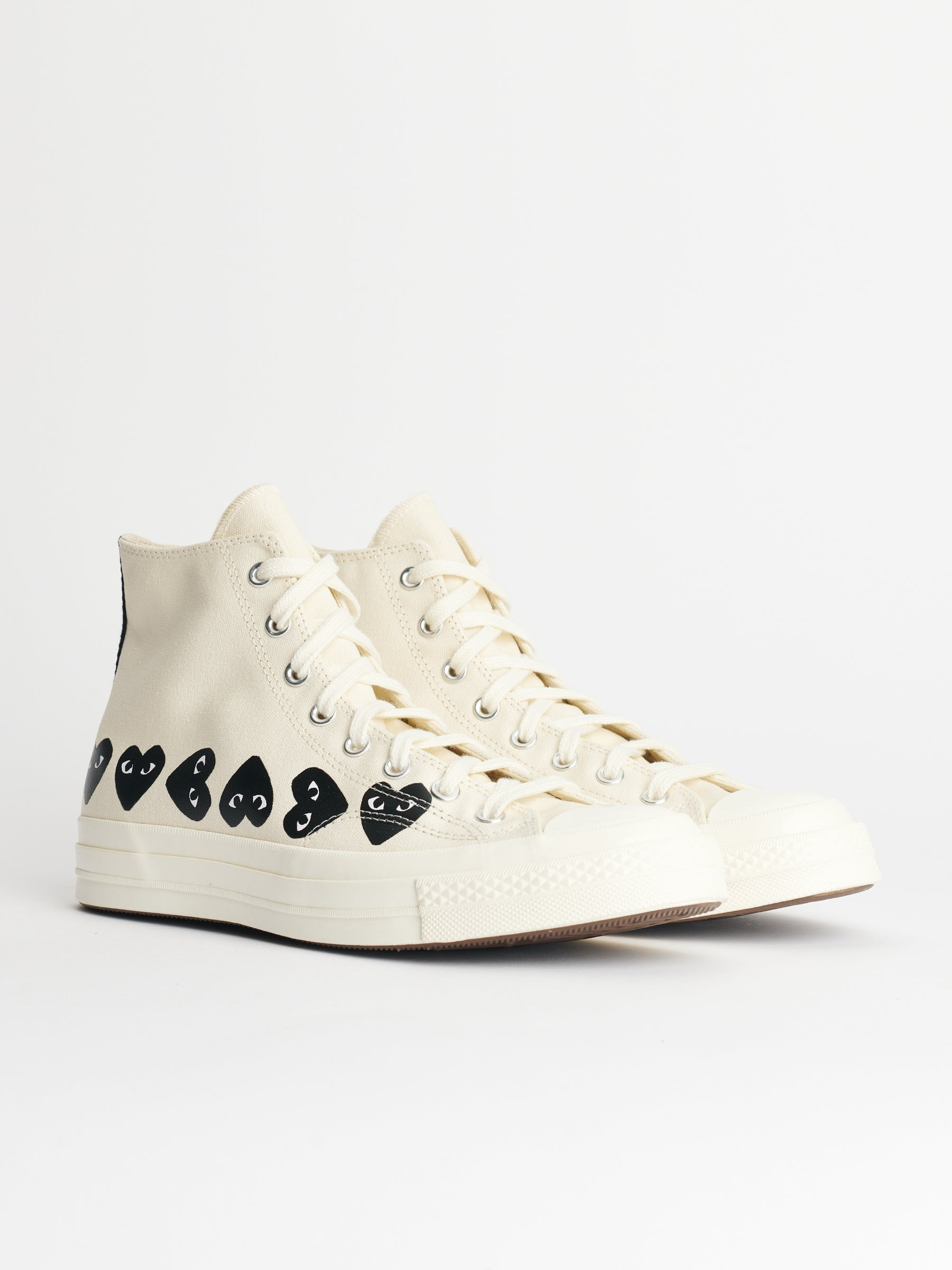 COMME DES GARÇONS PLAY X CONVERSE CHUCK 70 HI MULTI HEARTS WHITE - 3