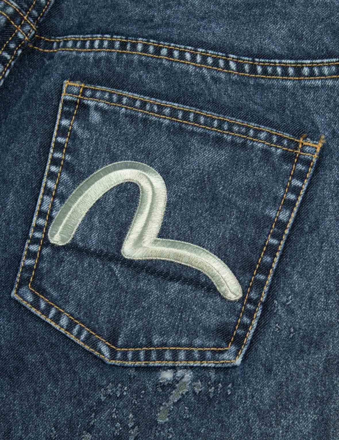 SEAGULL EMBROIDERY AND LASER-BURNED WIDE-LEG JEANS - 6