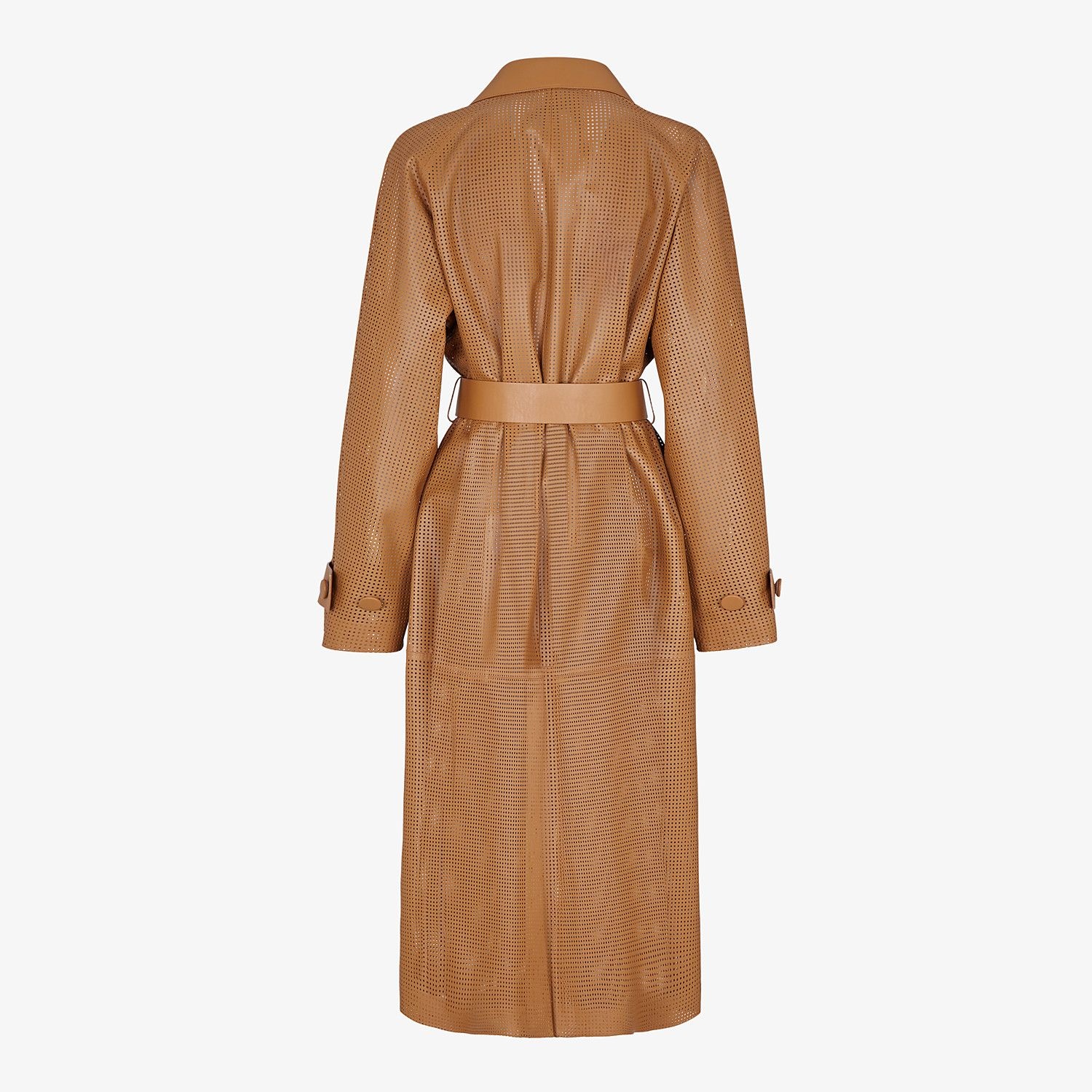 Brown leather trench coat - 2