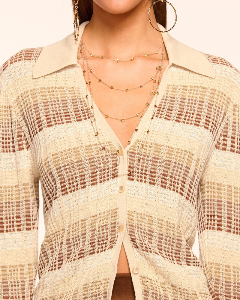 RAMY BROOK Ivana Plaid Knit Cardigan outlook