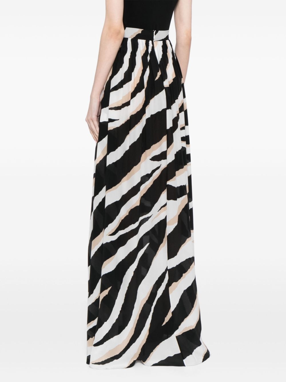 zebra-print silk maxi skirt - 4
