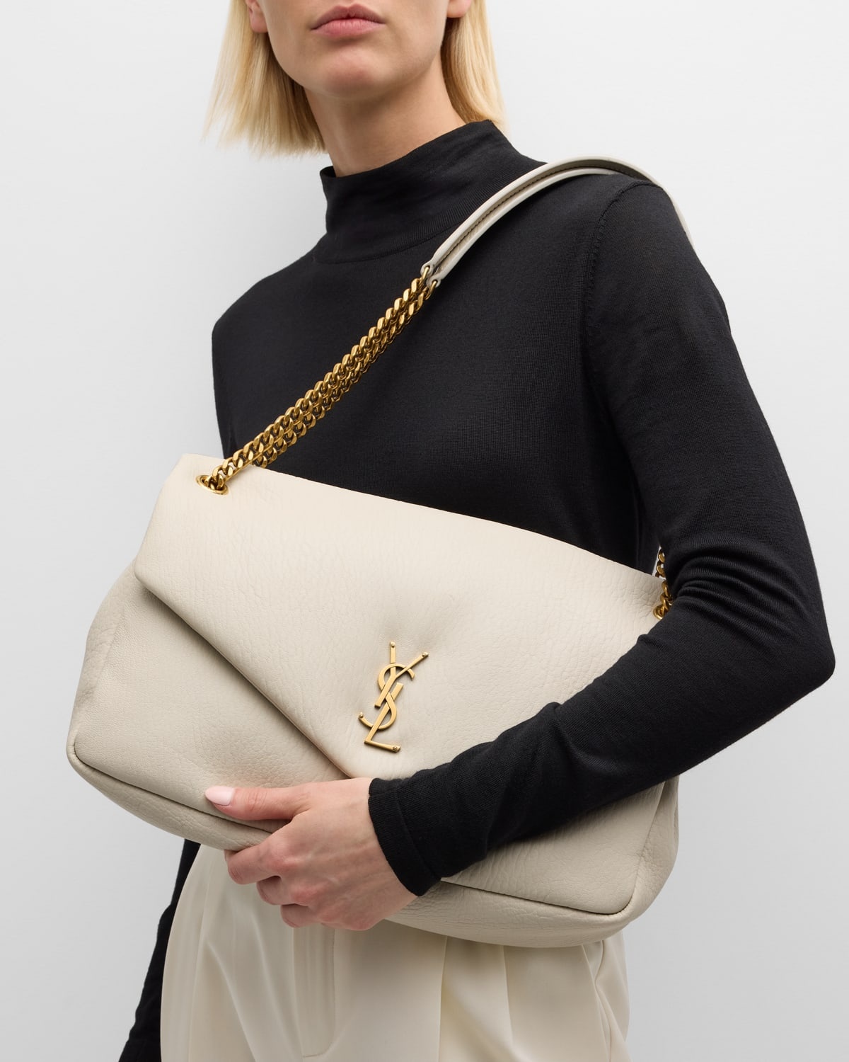 Calypso Large YSL Shoulder Bag in Leather - 5