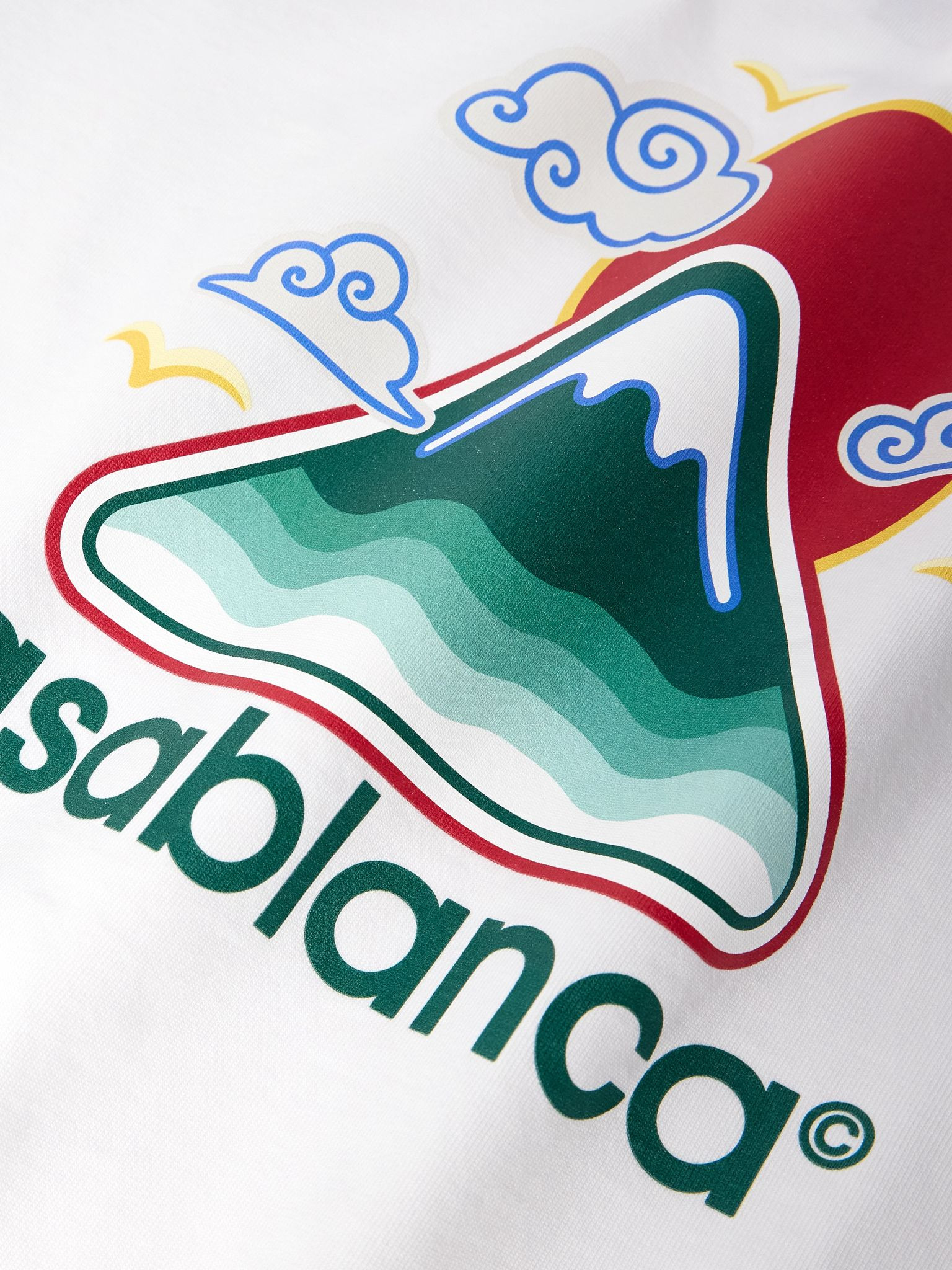 Montagne Ondulée Logo-Print Cotton-Jersey T-Shirt White - 5