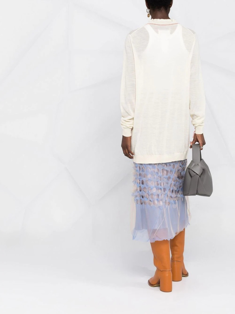 contrast-stitch logo-embroidered cardigan 4
