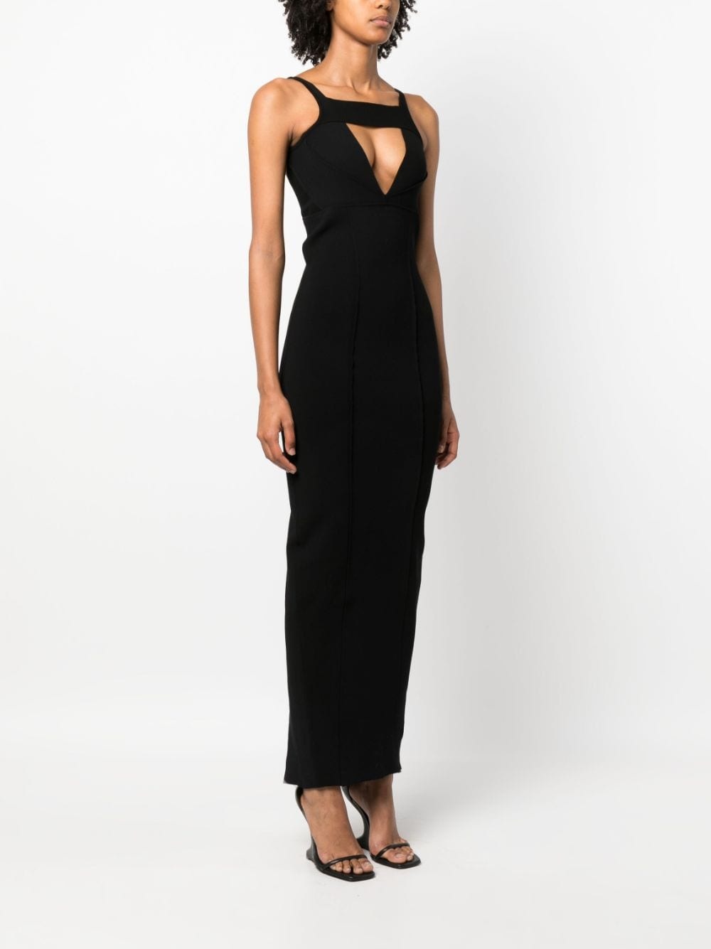 cut-out sleeveless maxi dress - 3