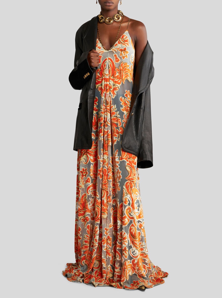 Etro TULLE AND JACQUARD VELVET DRESS | etro | REVERSIBLE