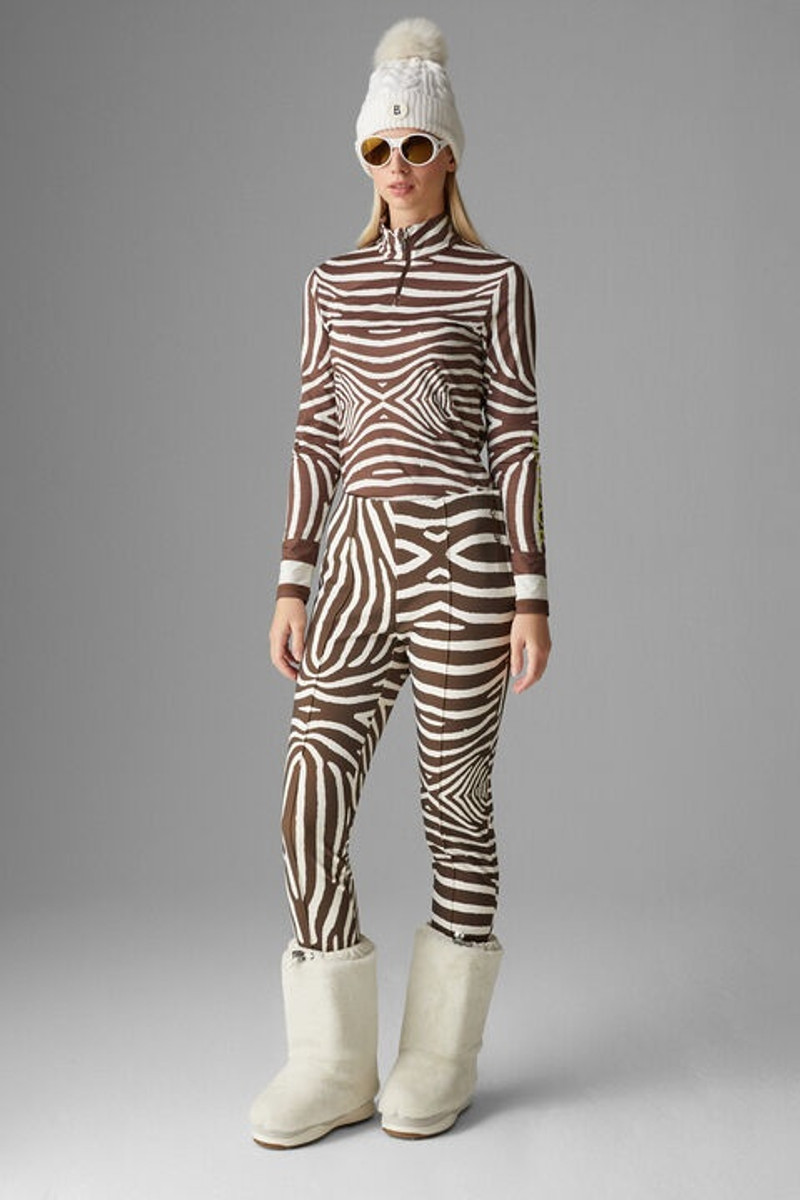 BOGNER Elaine Stirrup pants in Brown/Off-white outlook