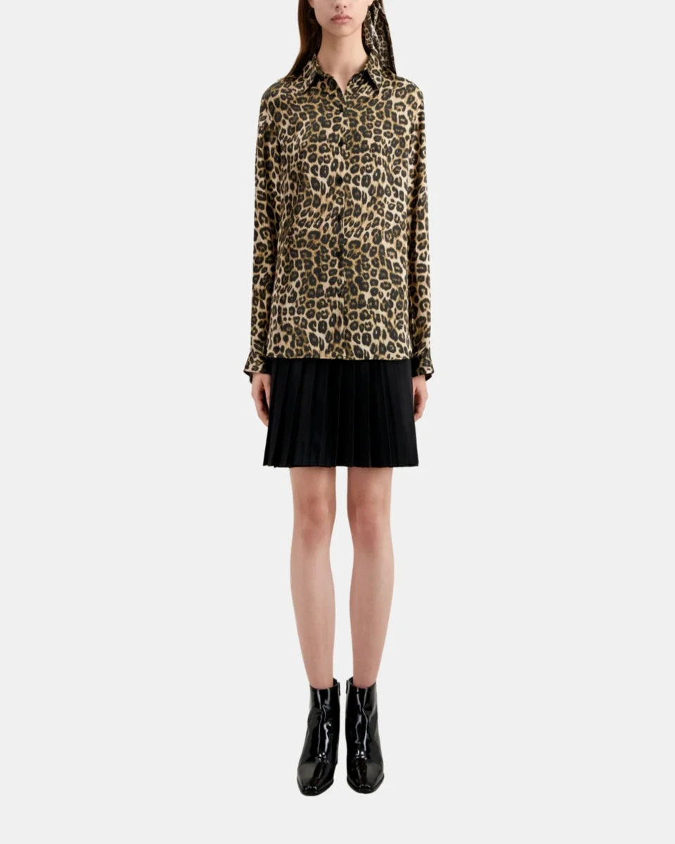 LEOPARD PRINT SILK SHIRT - 1