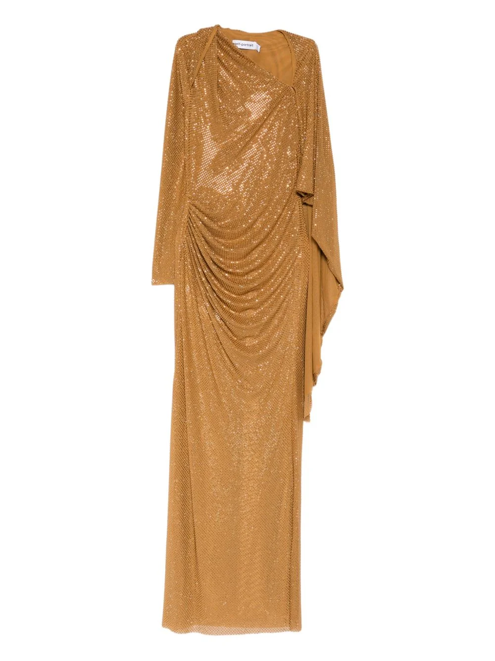 rhinestoned draped maxi dress - 1