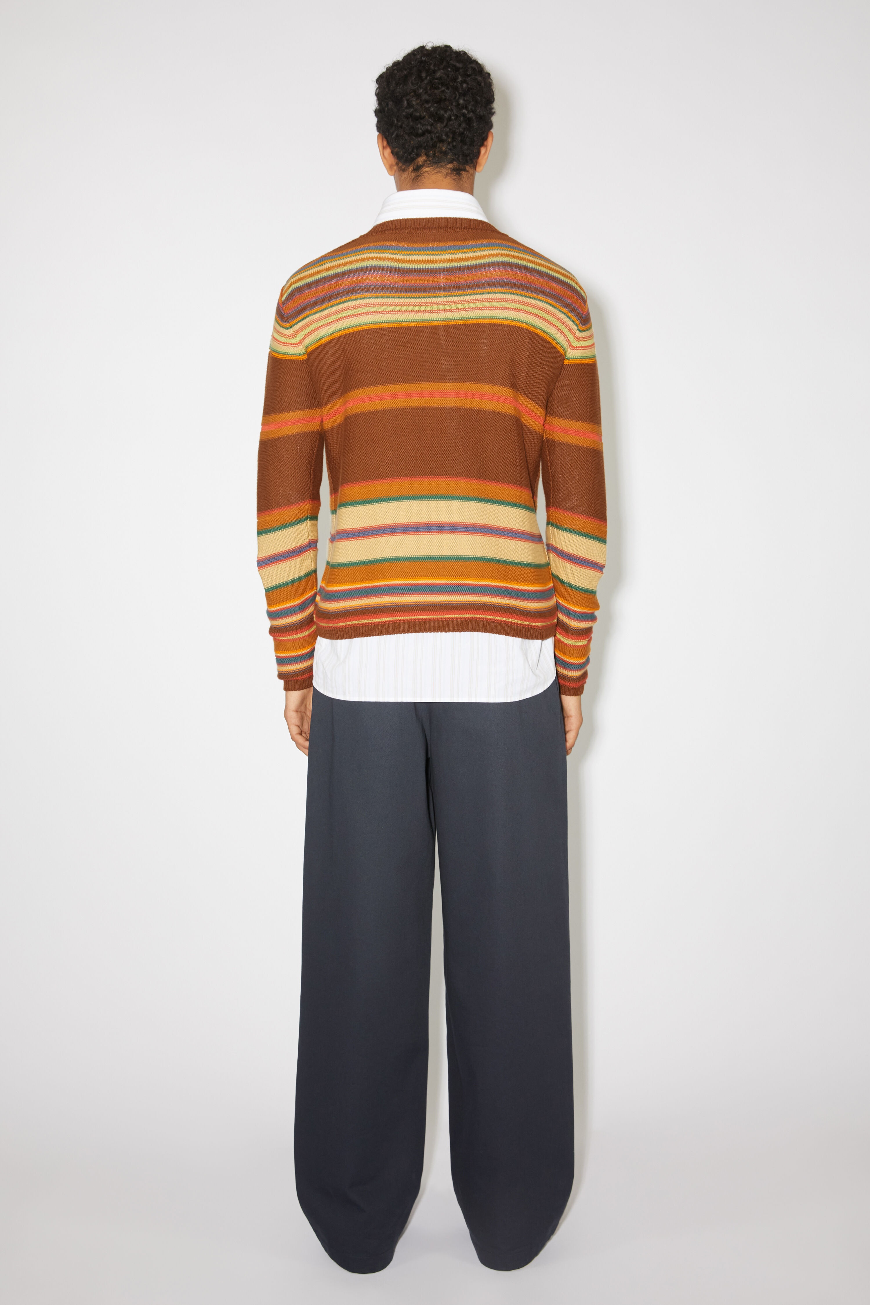 Crew neck knit jumper - Cinnamon brown/multi - 3