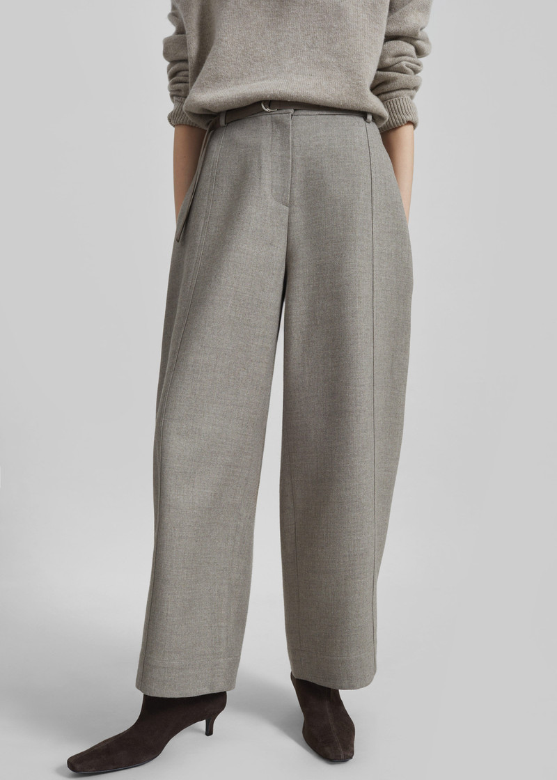 Sanve Tapered Leg Pants - Beige Melange 3