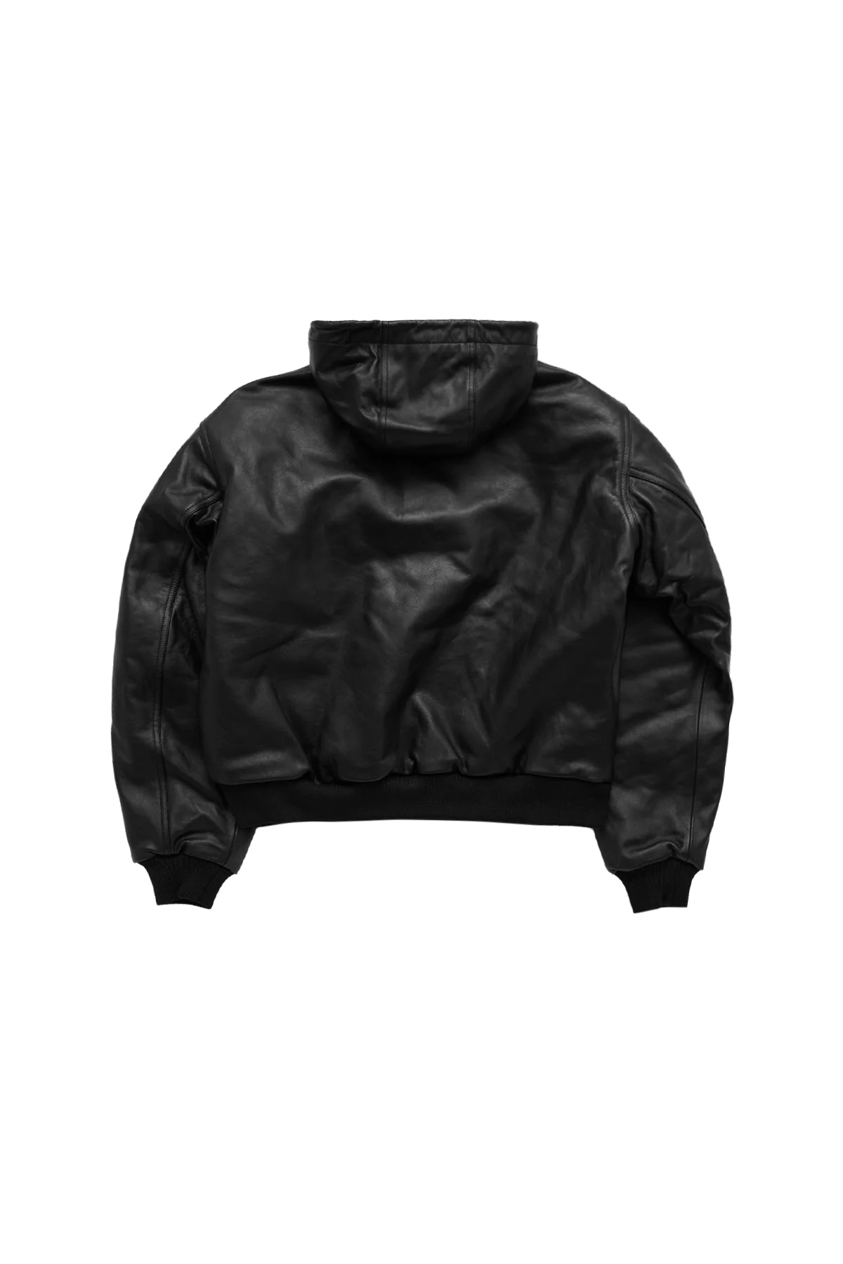 Sky High Farm Hooded Leather Work Jacket Black - 2