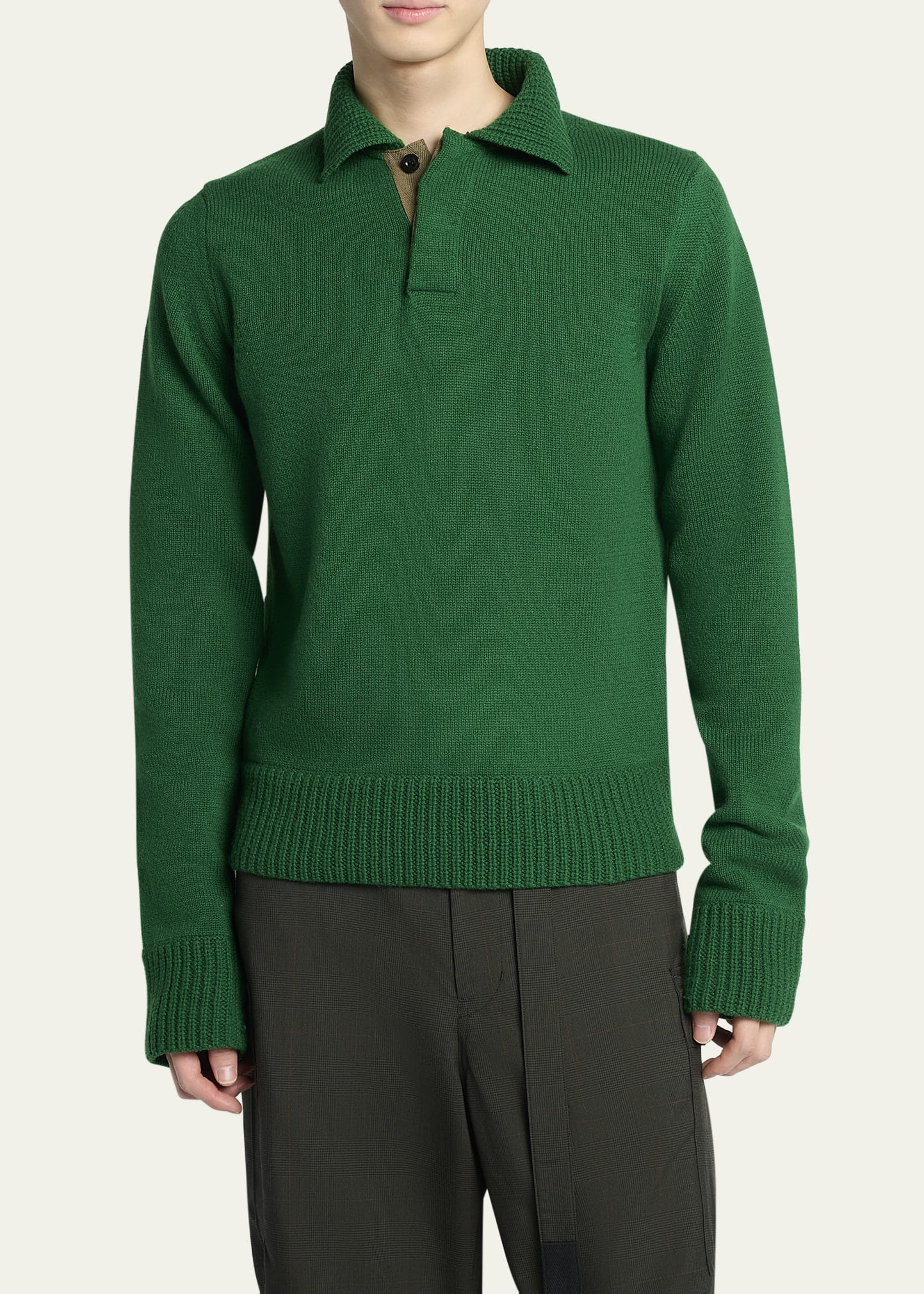 Men's Wool Knit Polo - 4