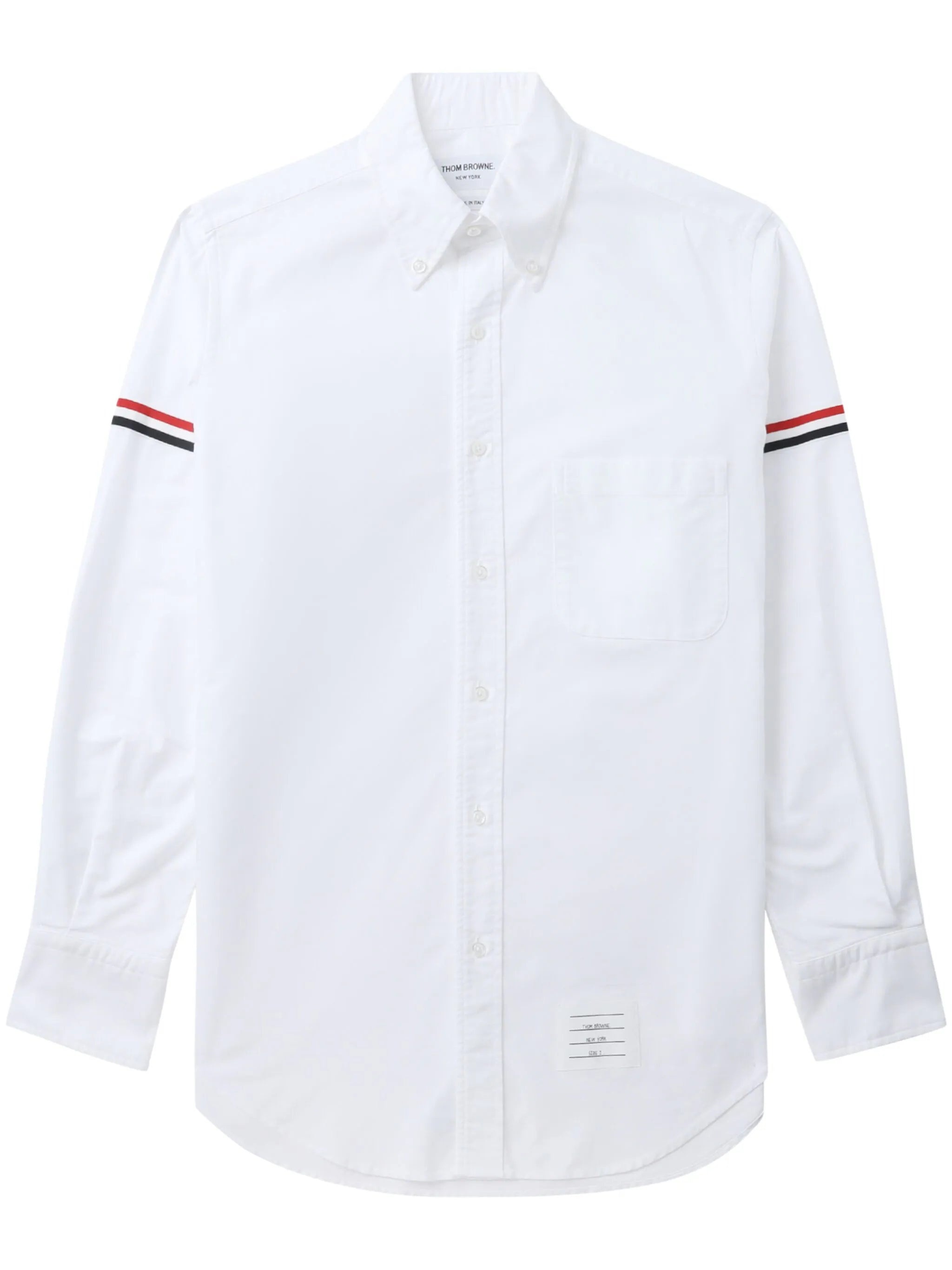THOM BROWNE Men Classic Long Sleeve Button Down Point Shirt W/ GG Armband In Oxford - 5