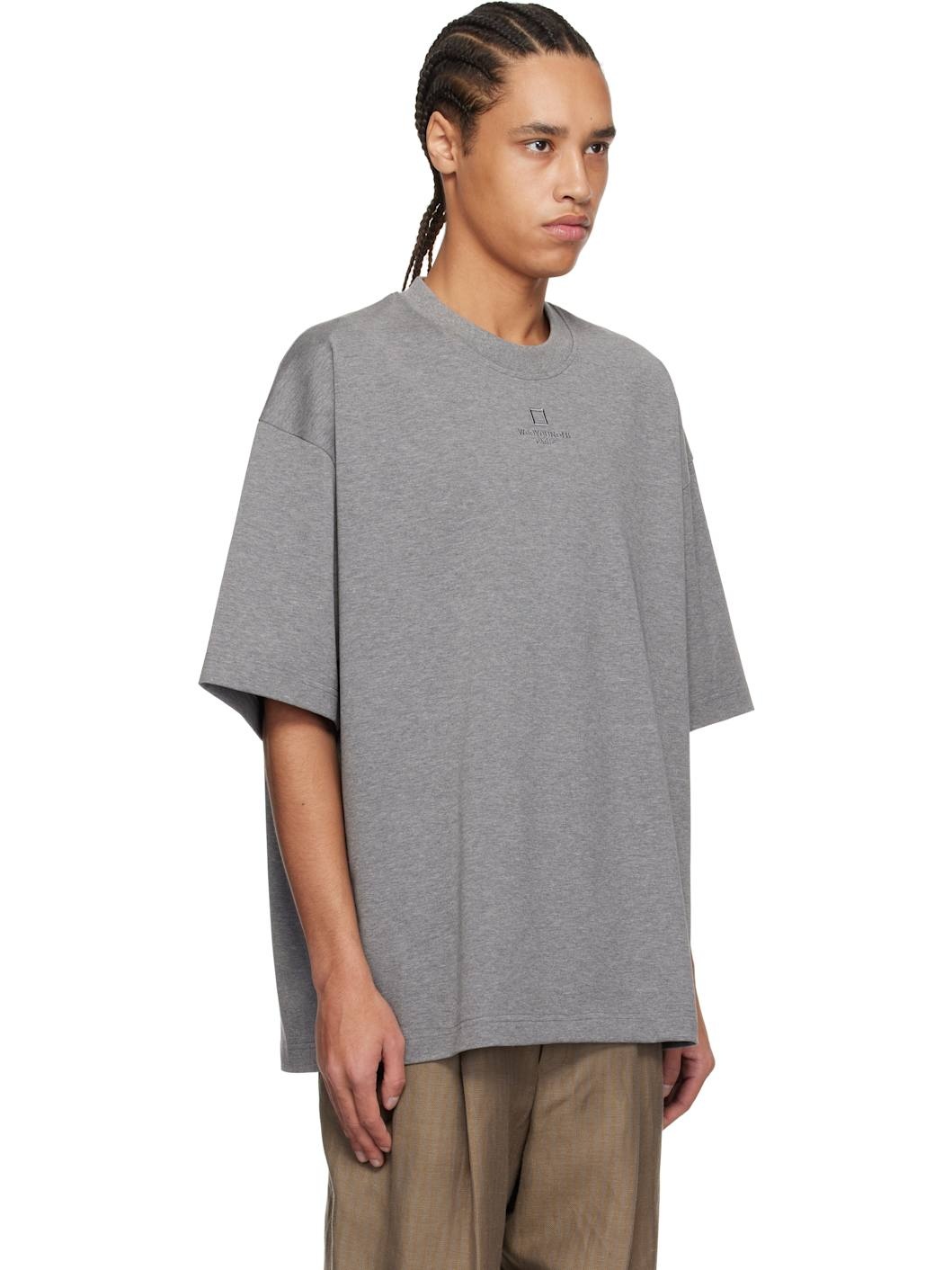 Gray Cotton Overfit T-Shirt - 2