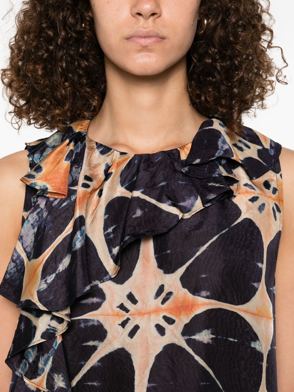 floral-print silk blouse - 5