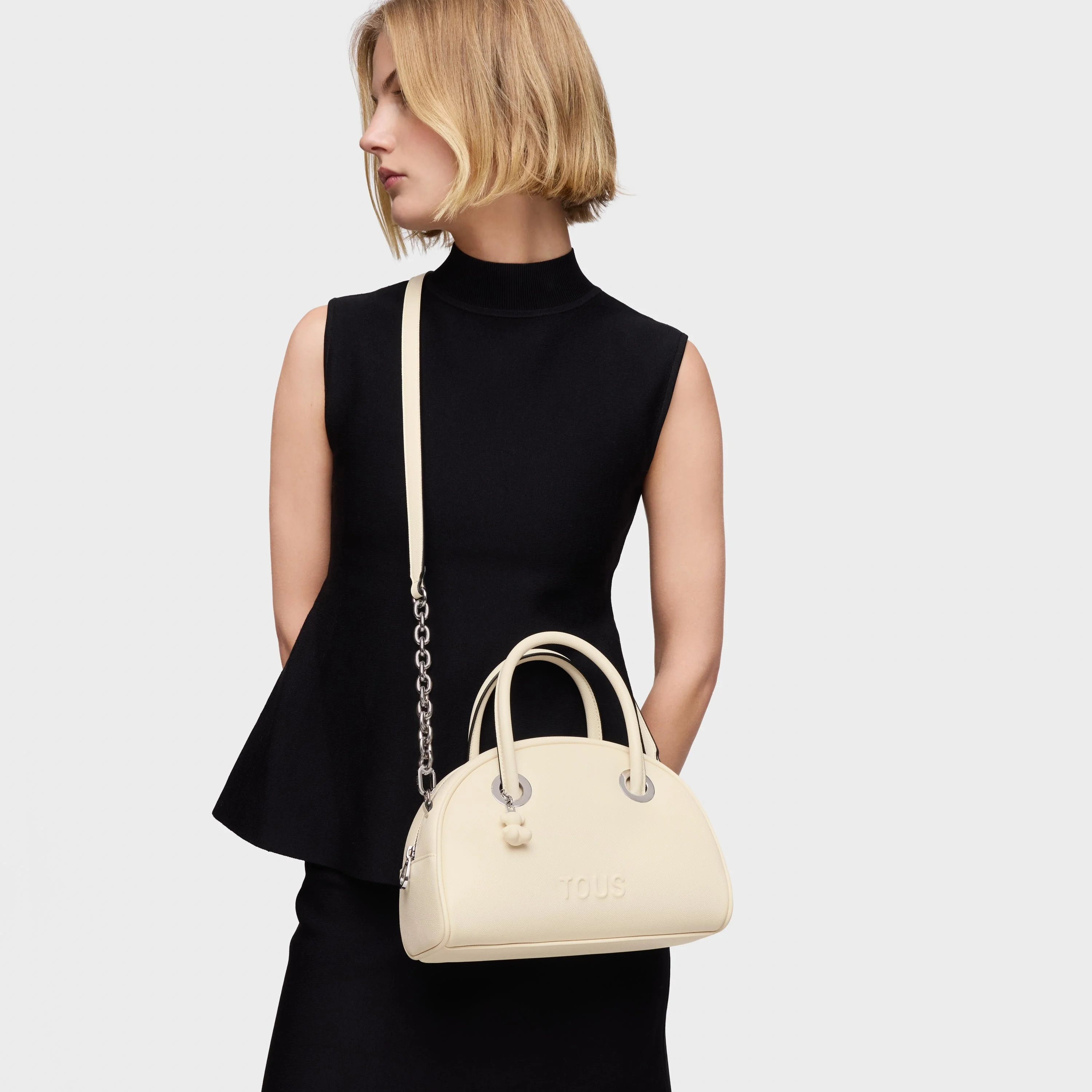 Medium beige Bowling bag TOUS Poppy - 1