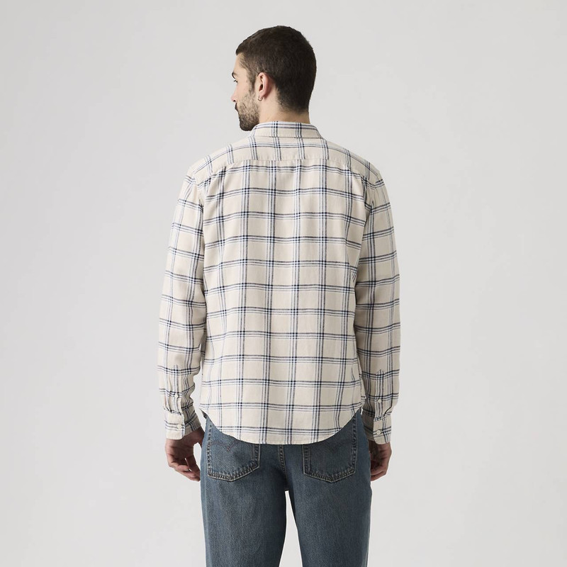 SUNSET ONE POCKET STANDARD FIT COTTON LINEN SHIRT 4