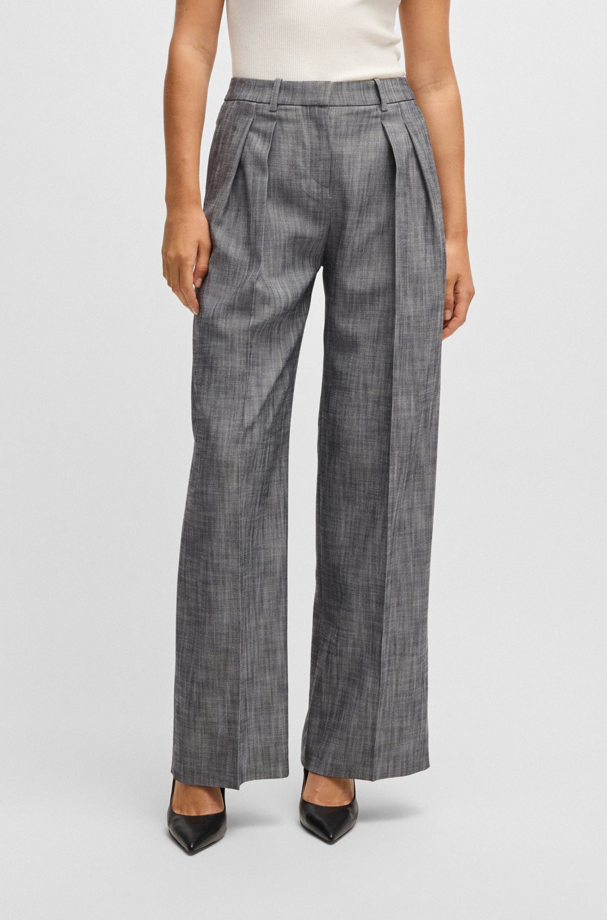 REGULAR-FIT TROUSERS WITH PLEATED FRONT - 2