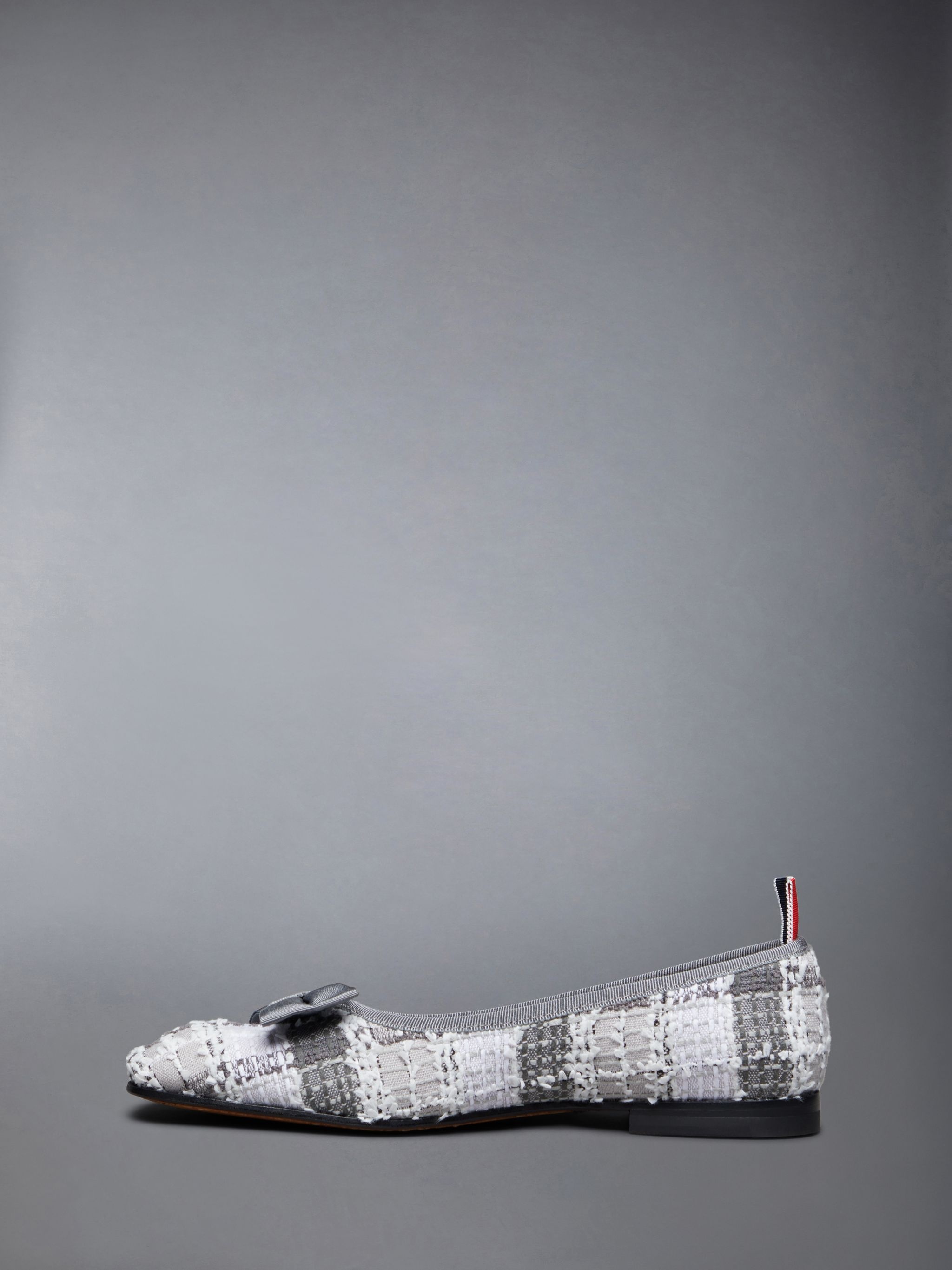 Tartan Tweed Leather Sole Opera Ballerina - 3