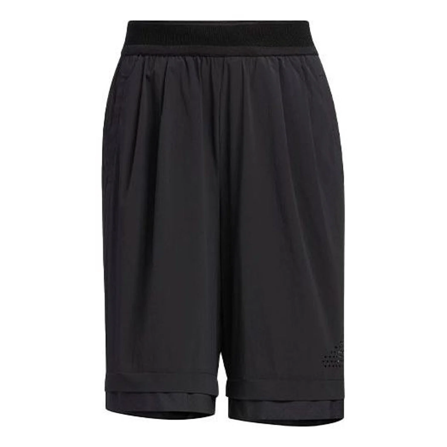 (WMNS) adidas Casual Drawstring Waist Solid Color Sports Shorts 'Black' HE9962 - 1