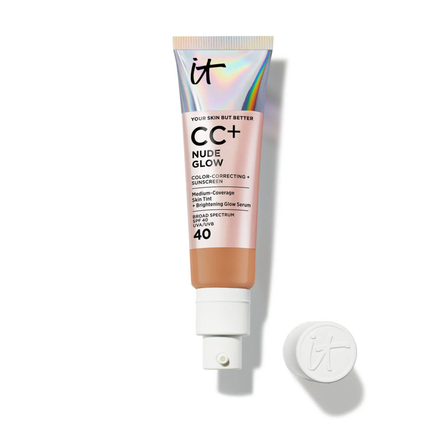 CC+ Nude Glow Lightweight Foundation + Glow Serum with SPF 40 - 1