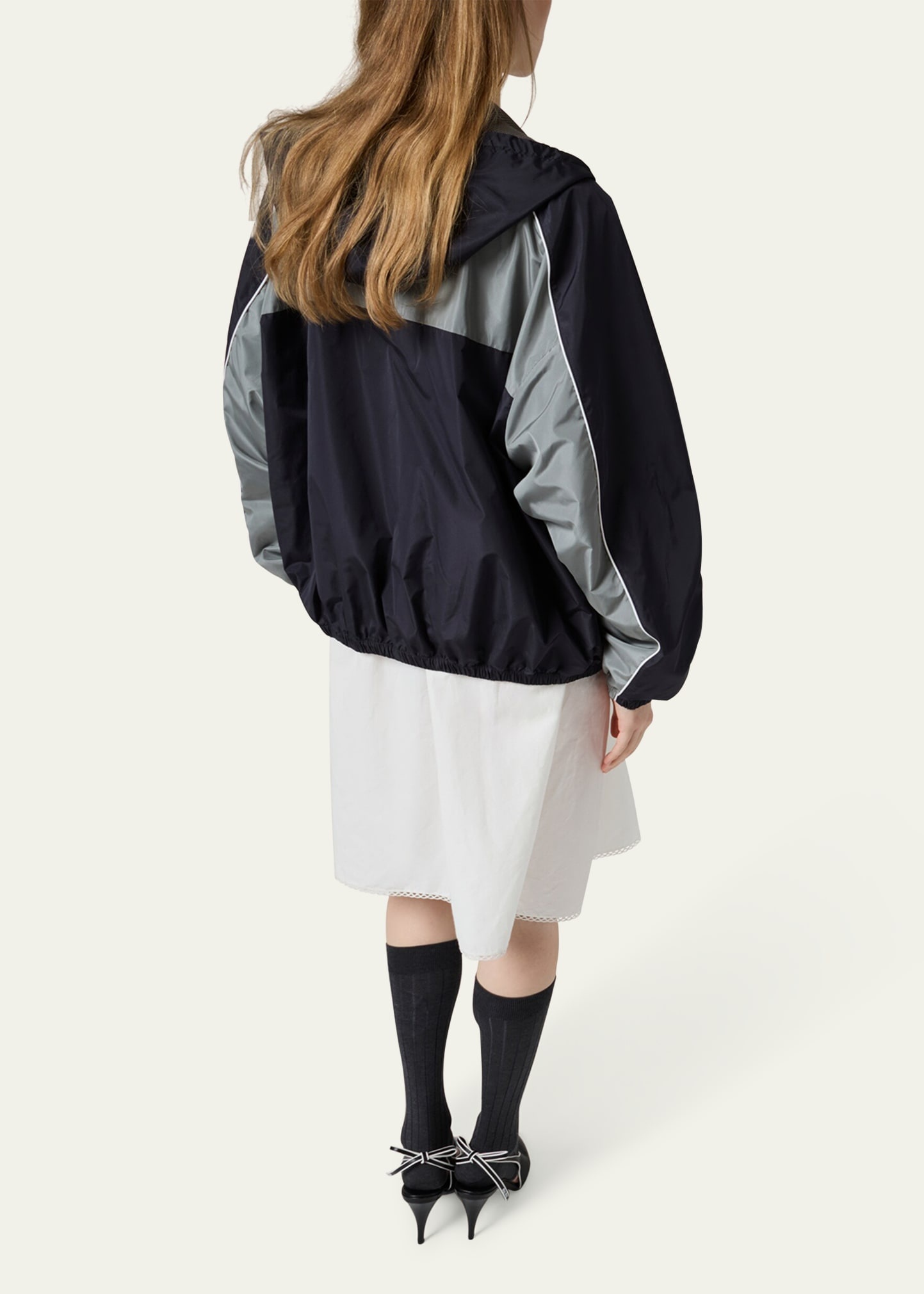 Long Sleeve Bomber Jacket With Hoodie - 3