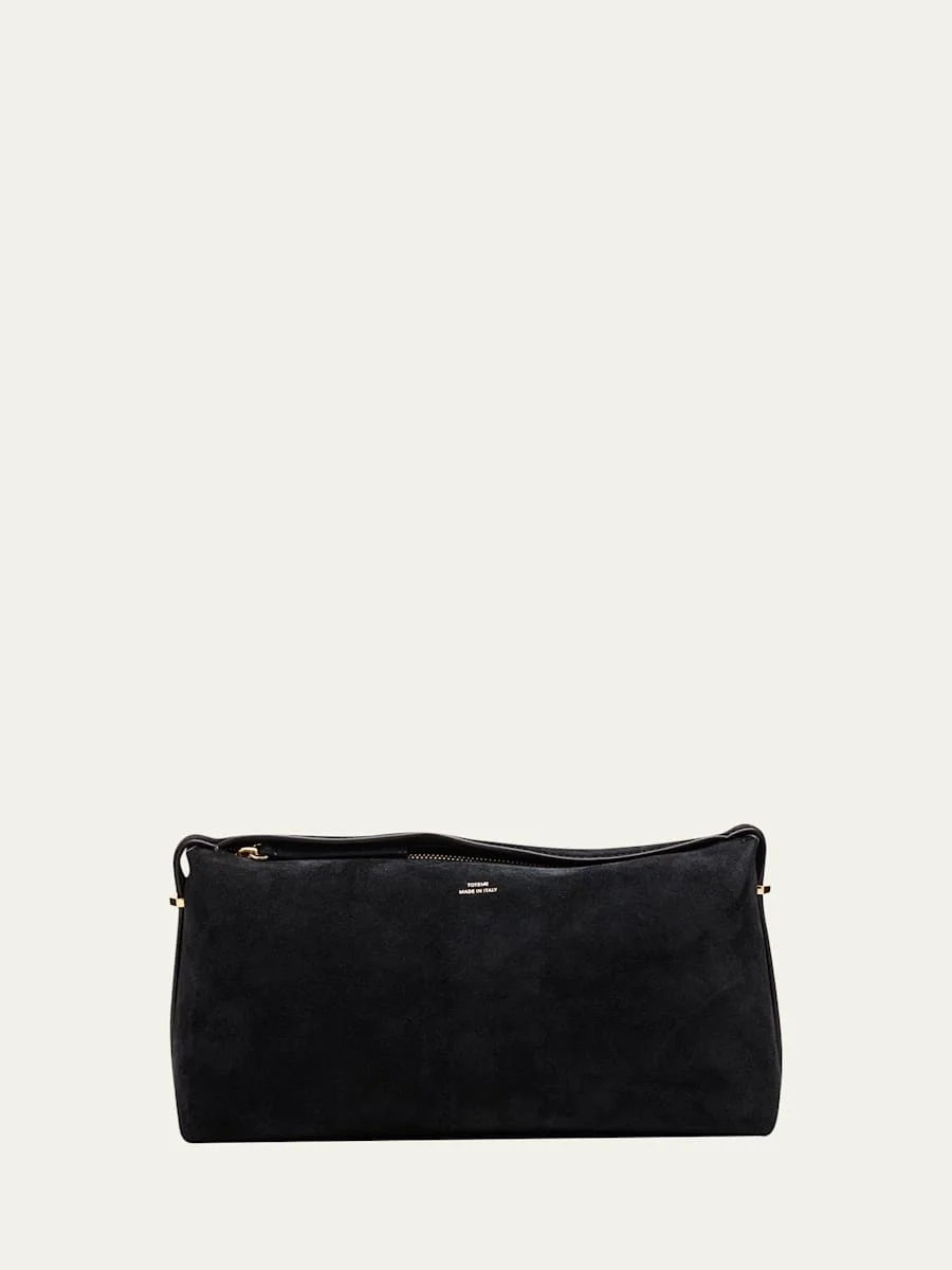 Belted Suede Clutch Bag - 1