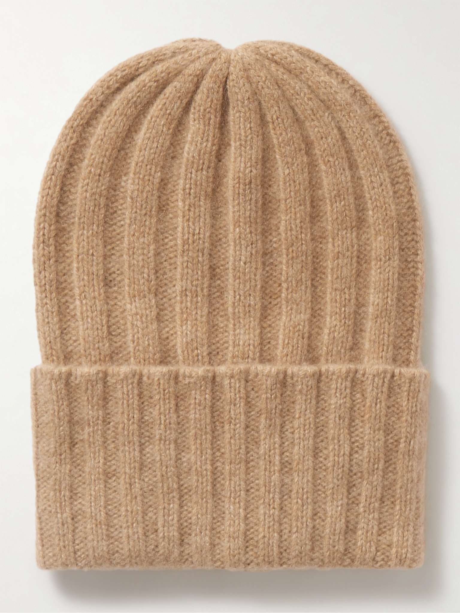 Short Bunny Echo Ribbed Cashmere Beanie - 1