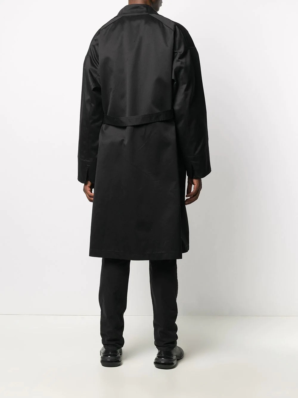 mercerized side fastening coat - 4