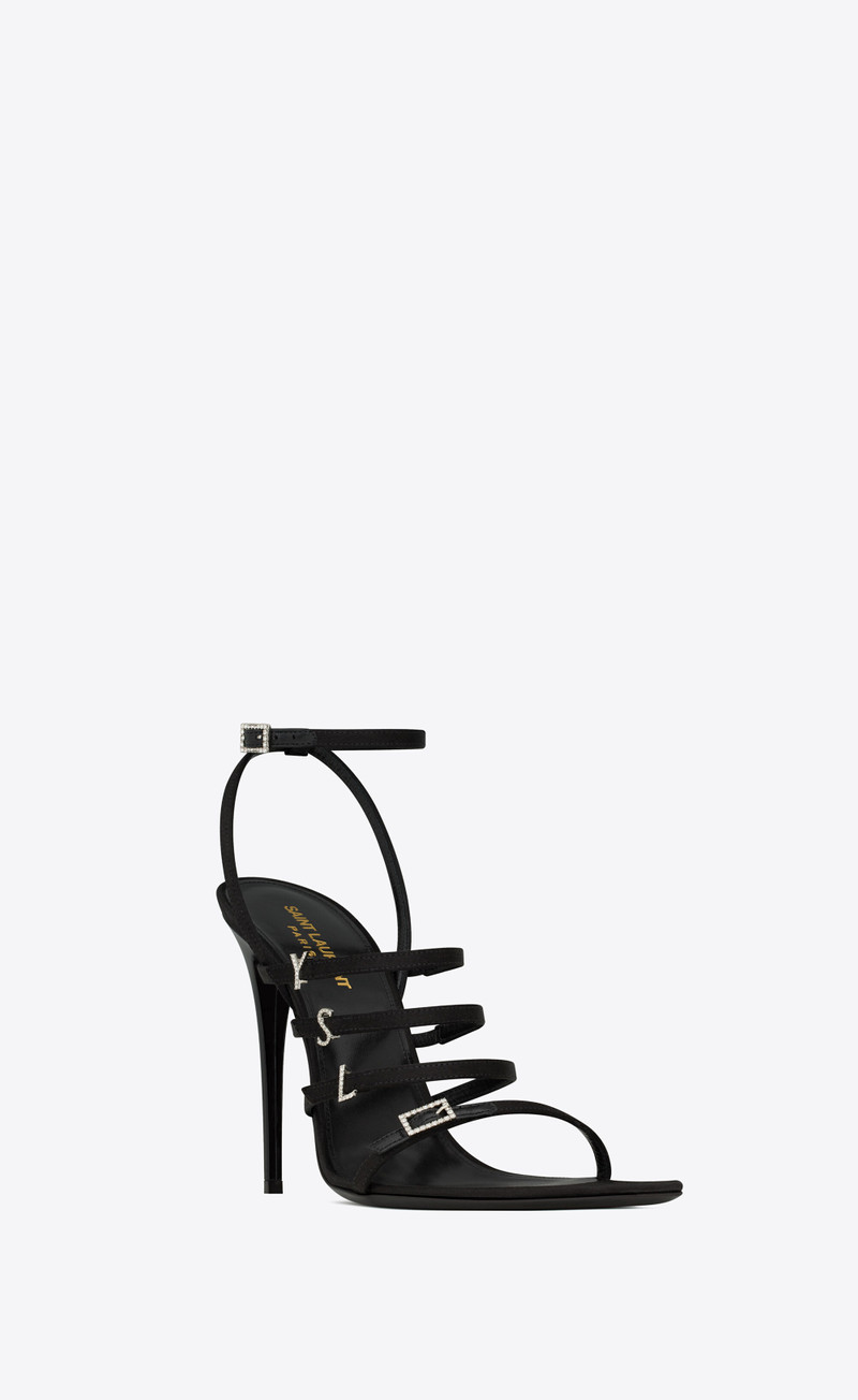 jerry sandals in crepe satin and rhinestones 3
