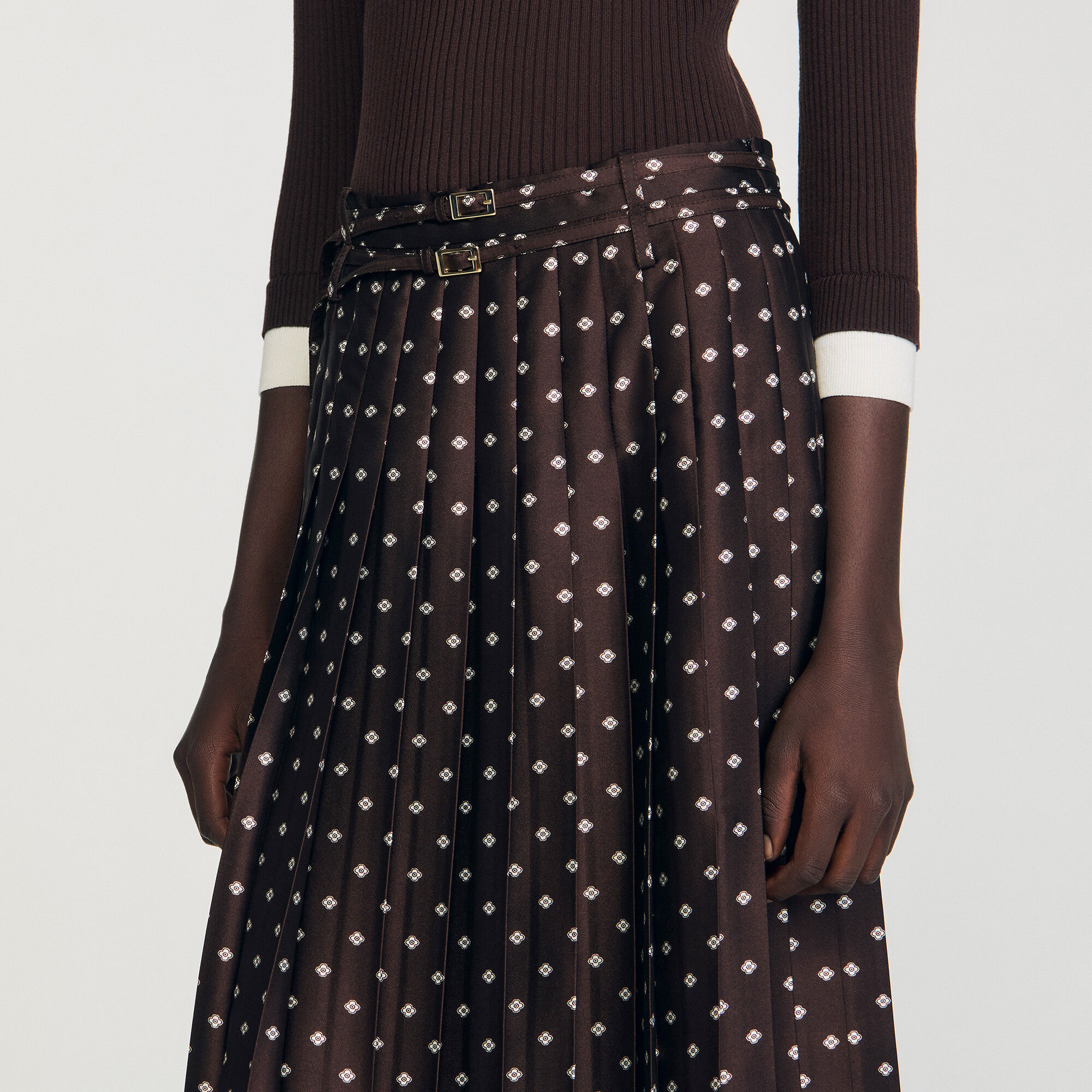 SCARF PRINT MIDI SKIRT - 3