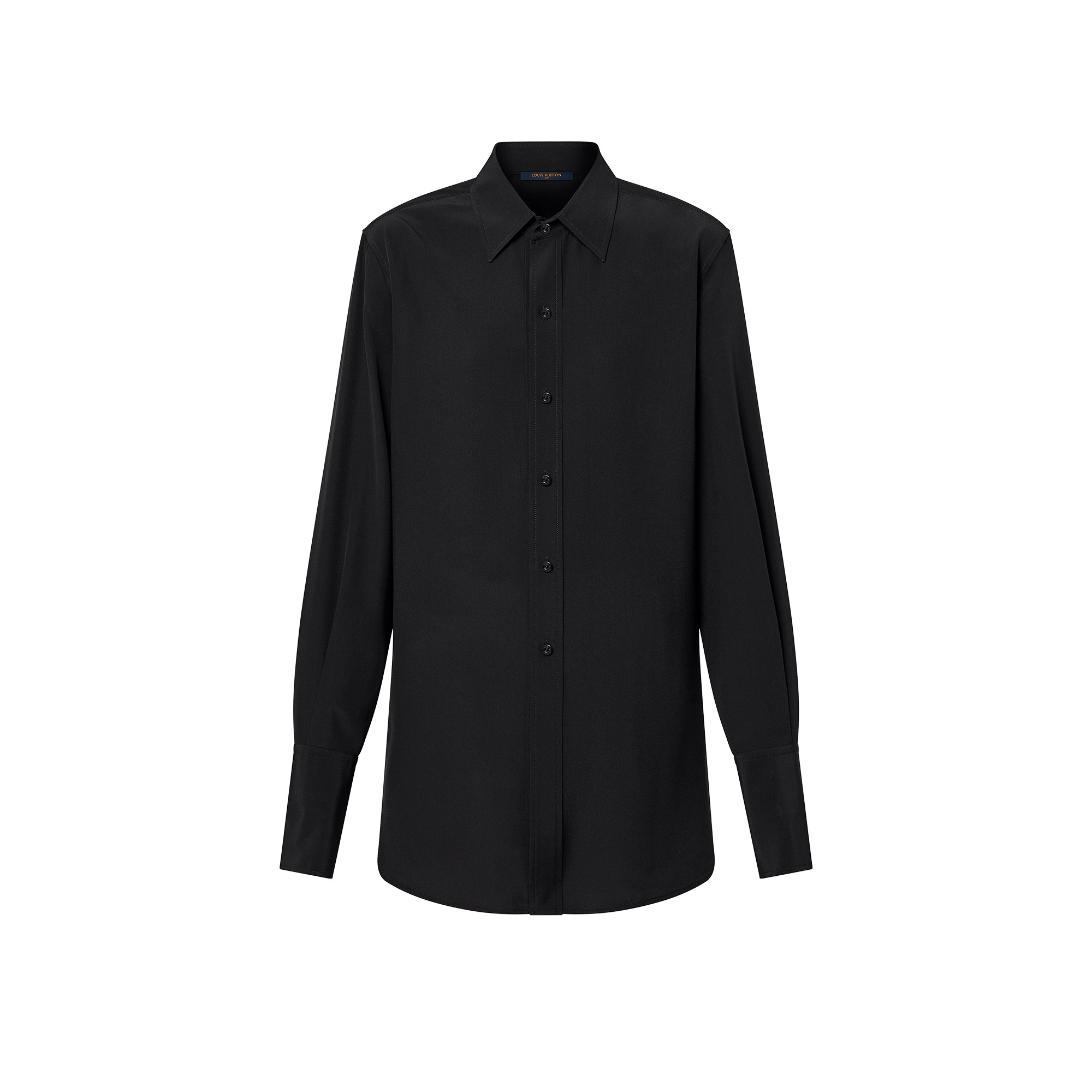 Rounded Hem Silk Shirt - 1
