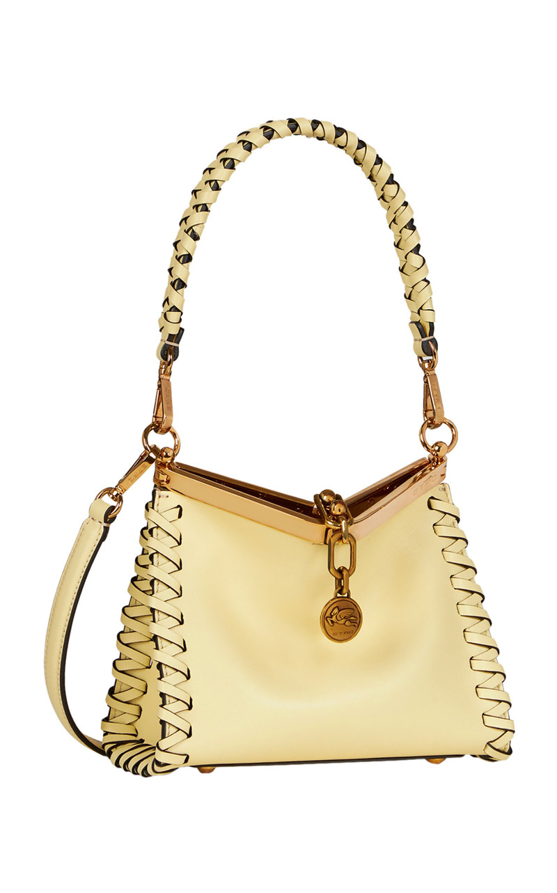 Etro Mini Vela Leather Top Handle Bag yellow outlook