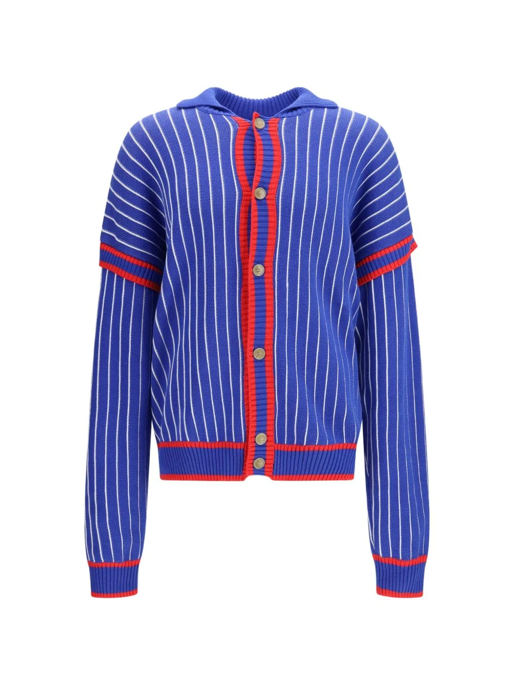 pinstriped cardigan - 1