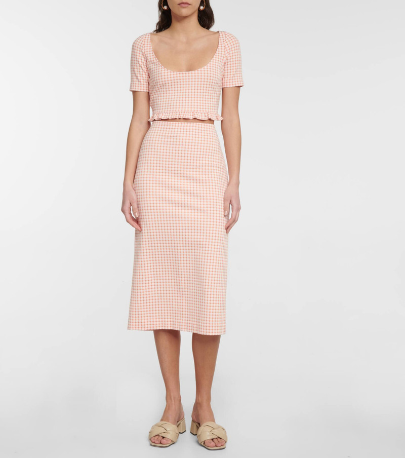 Miu Miu High-rise gingham pencil skirt outlook