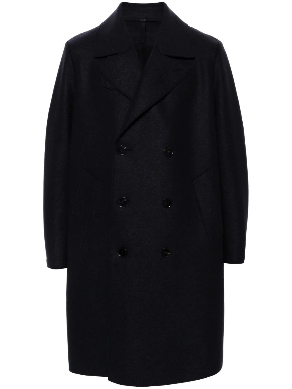 double-breasted tailored coat - 1
