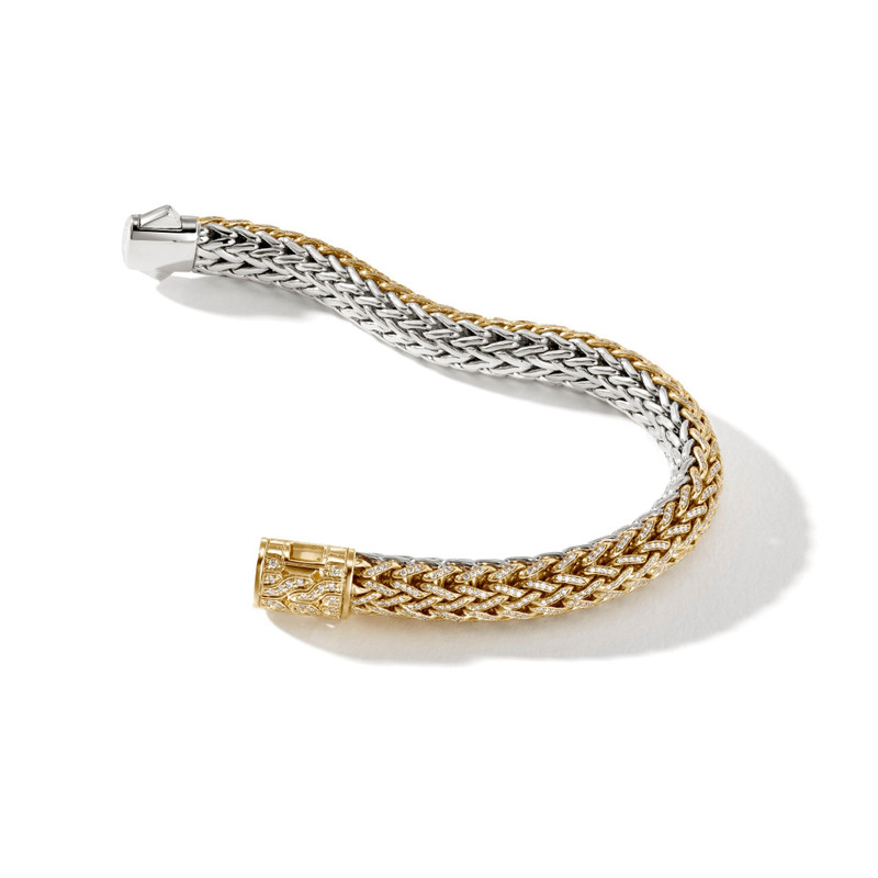 Icon Bracelet, Gold, Silver, Diamonds, 10.5MM 3