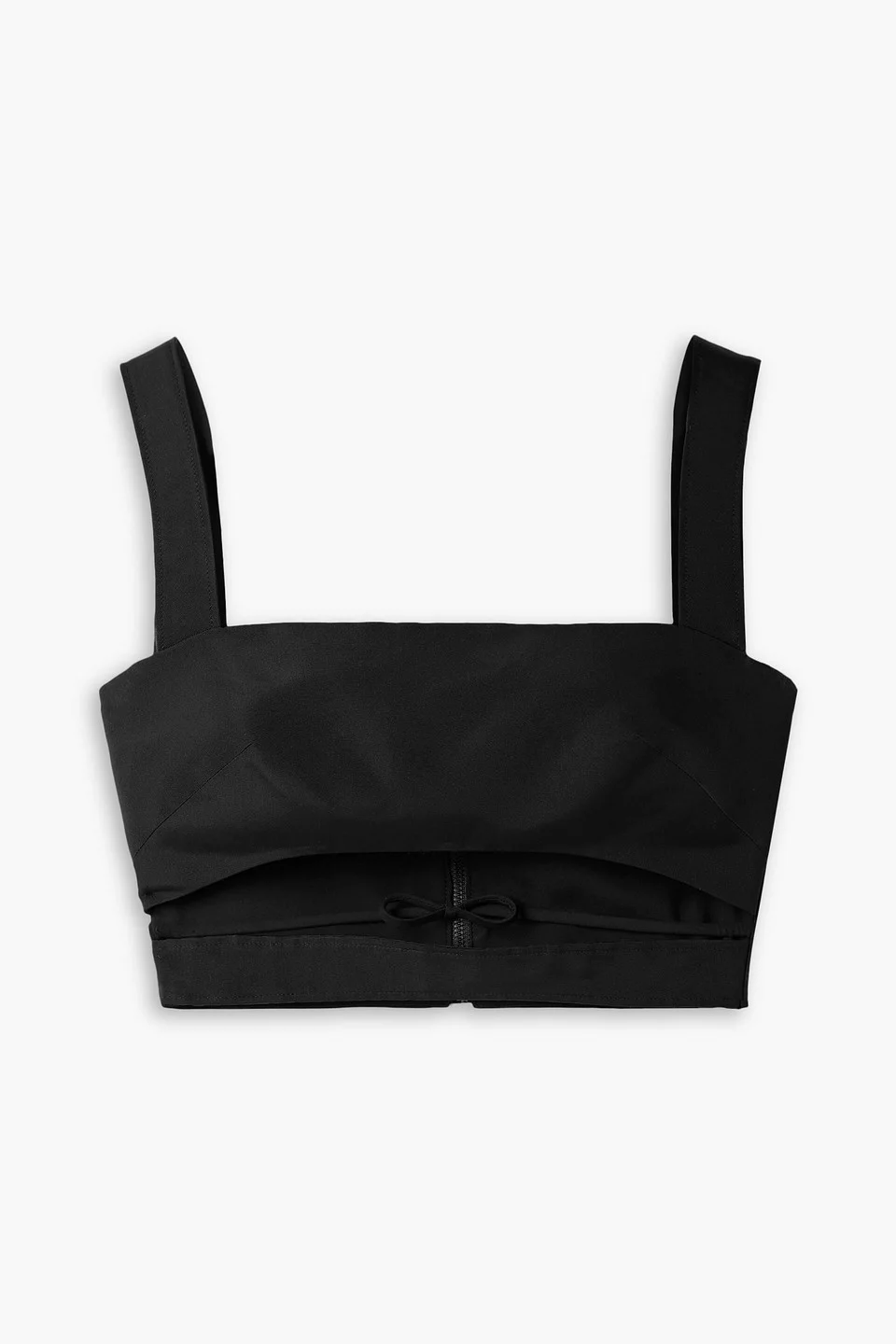 Cropped cutout silk-faille top - 1