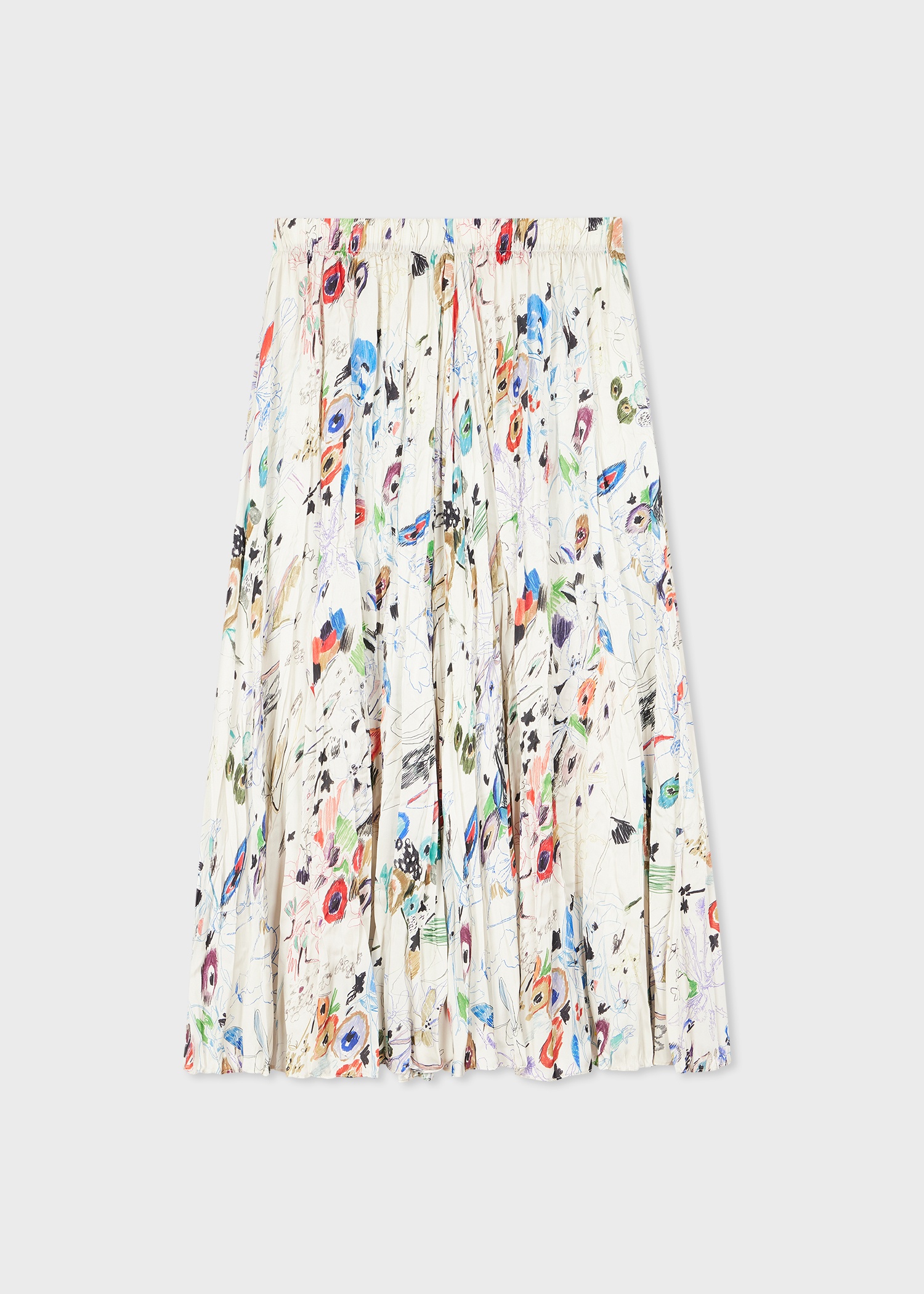 Women's 'Sketchbook Botanical' Crinkle Skirt - 1