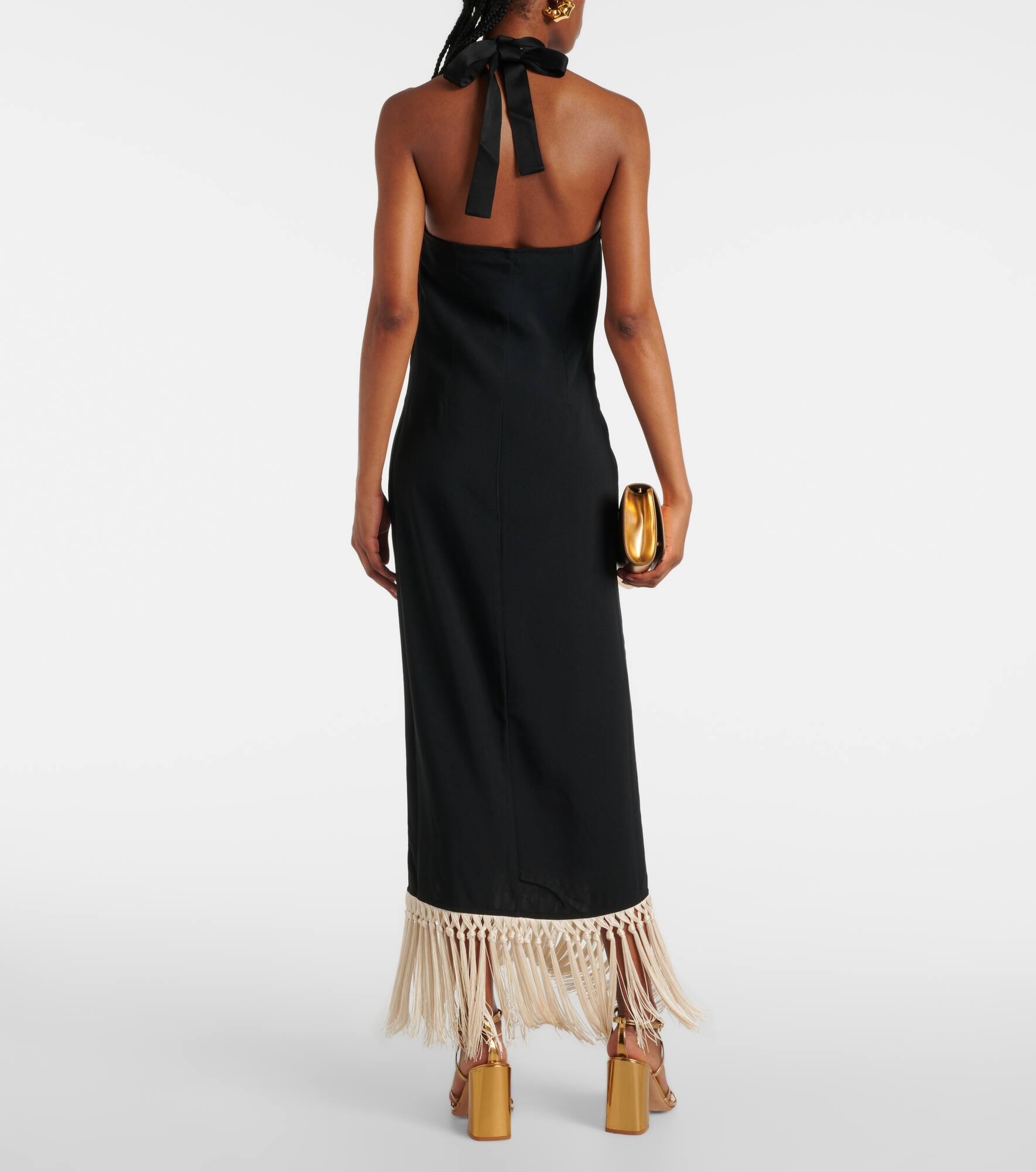 Nina fringed crêpe cady midi dress - 3