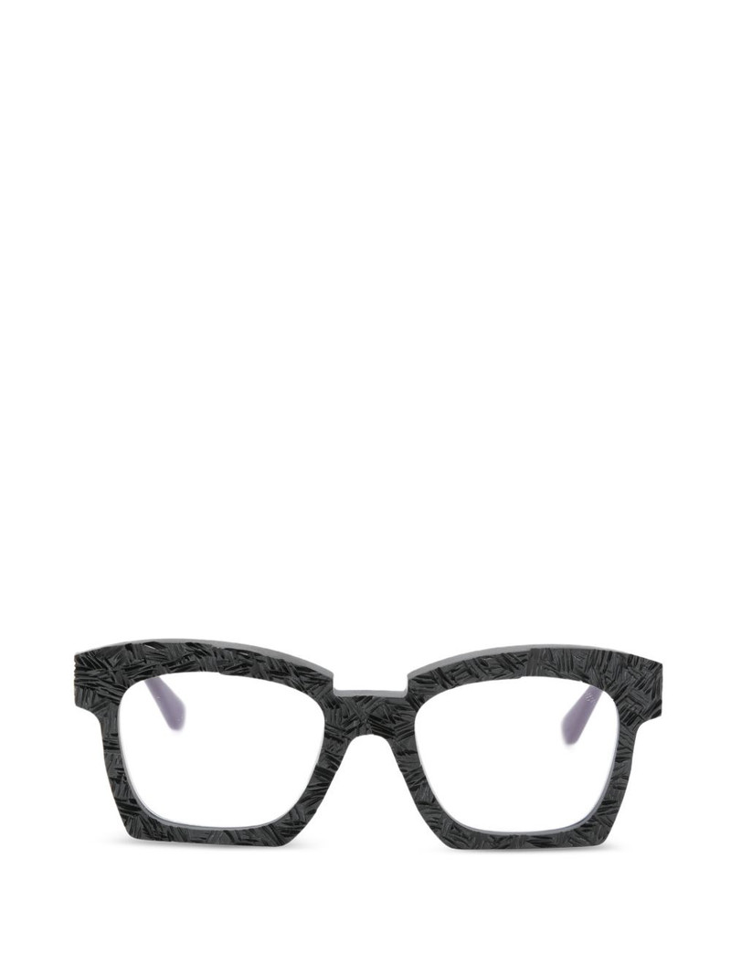 textured geometric-frame glasses 1