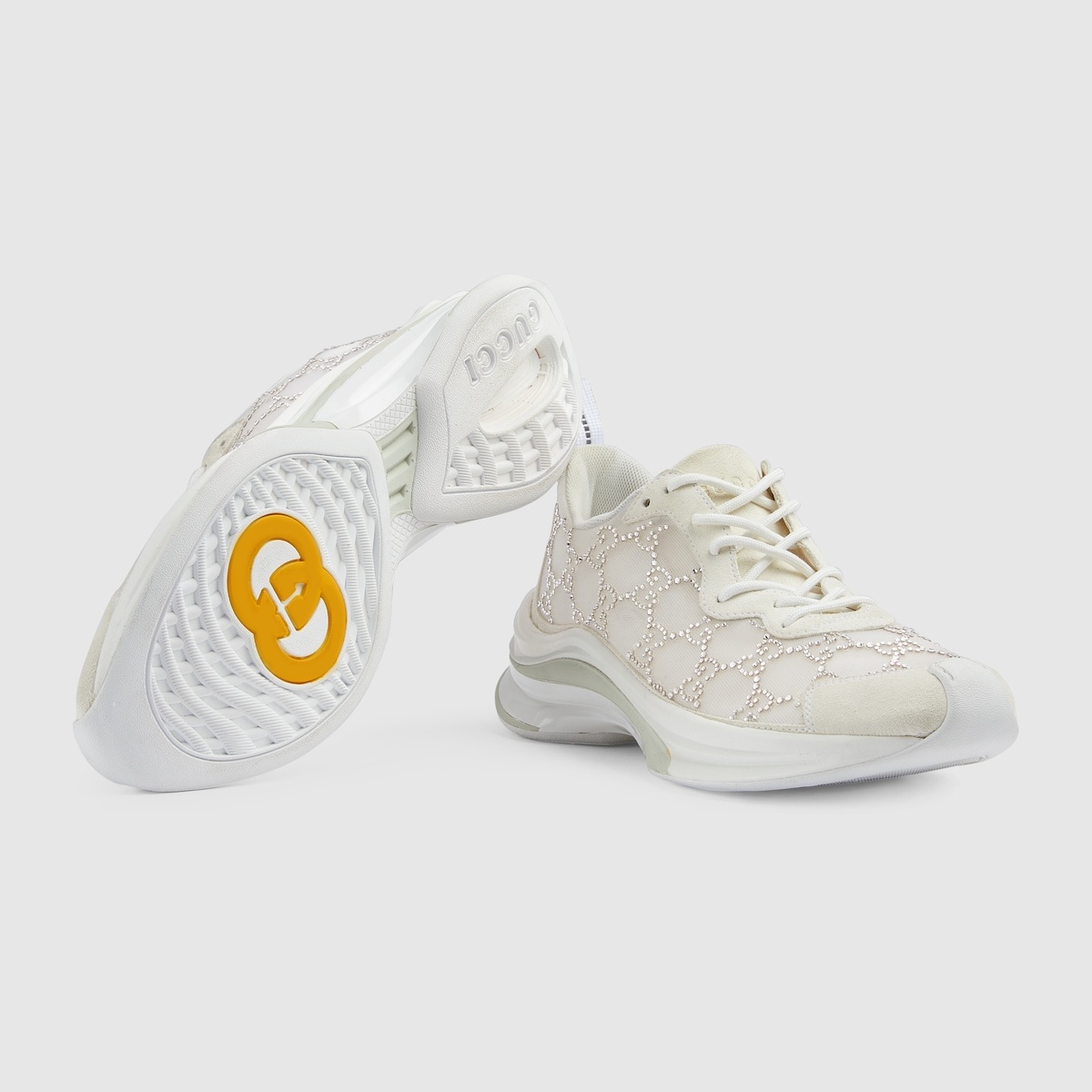 【GUCCI】RUN SNEAKERS Gucci Run Interlocking GG Logo Leather Suede Trainers