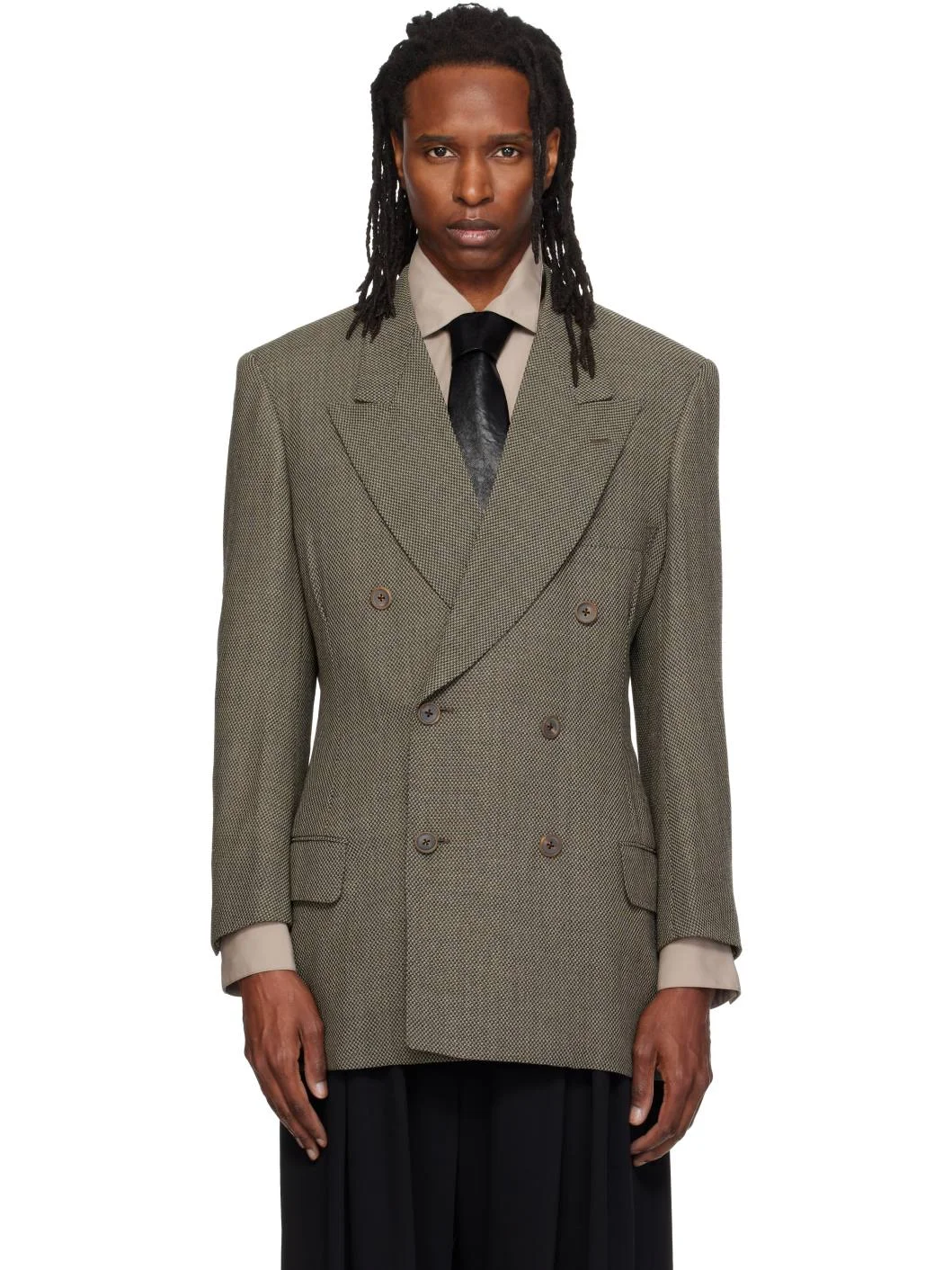 Gray 80s Classic 6B Shaped Blazer - 1